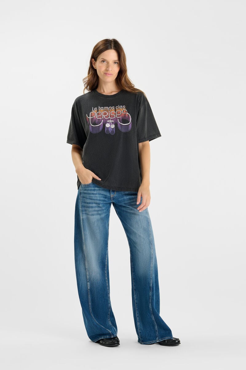 Tommy Badge T-shirt LE TEMPS DES CERISES Black