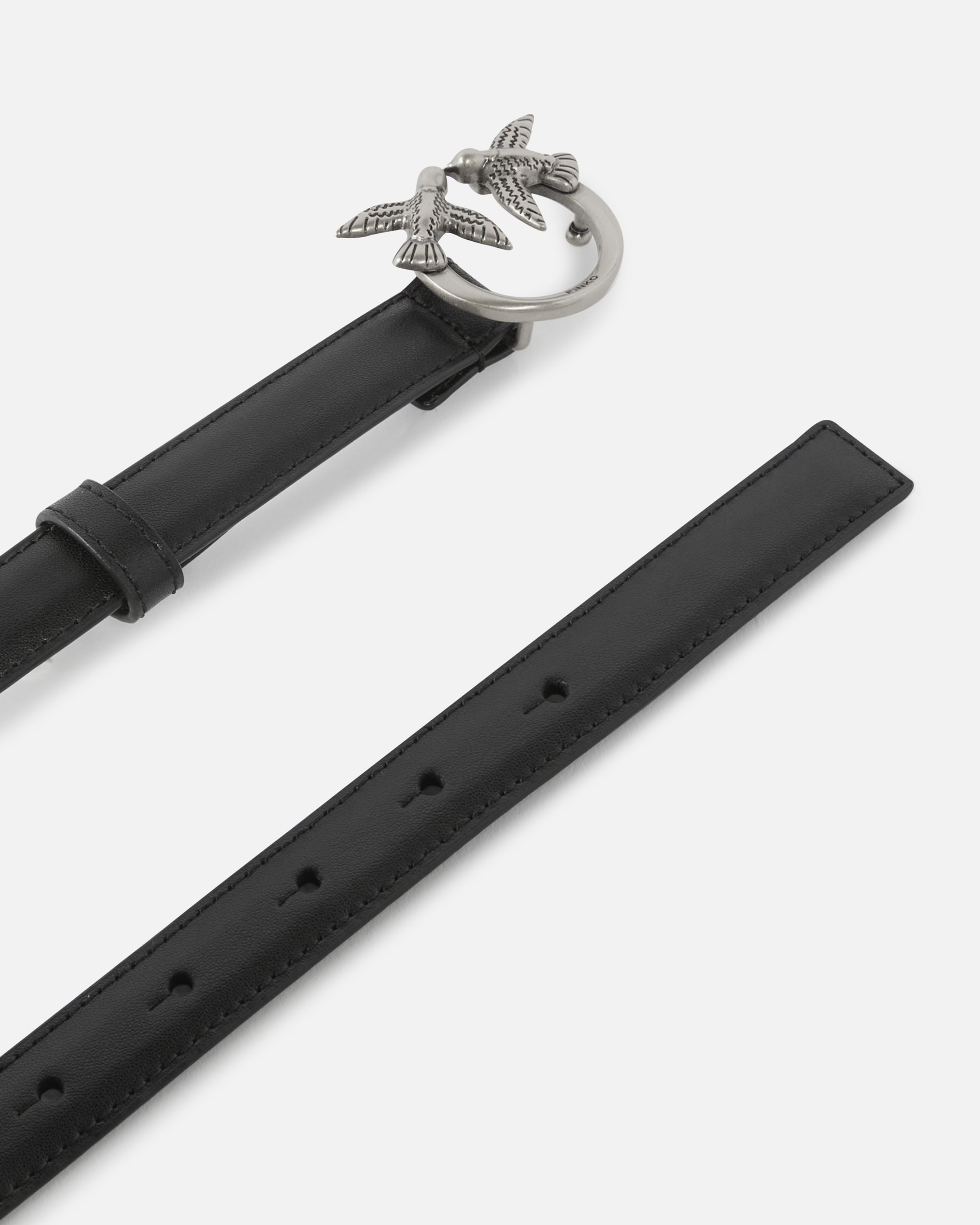 Fine Love Birds leather belt 2cm PINKO Black