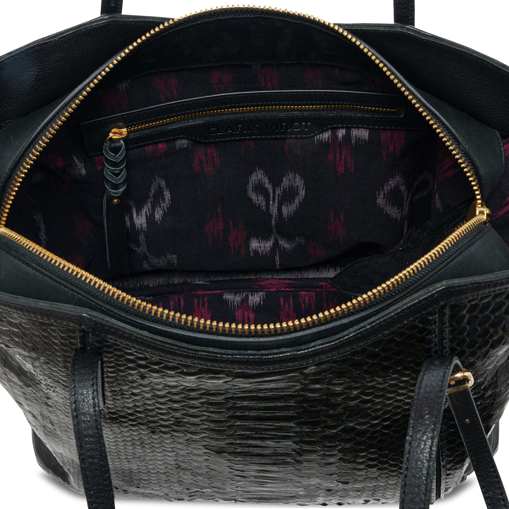 Leather tote bag CLARIS VIROT Black