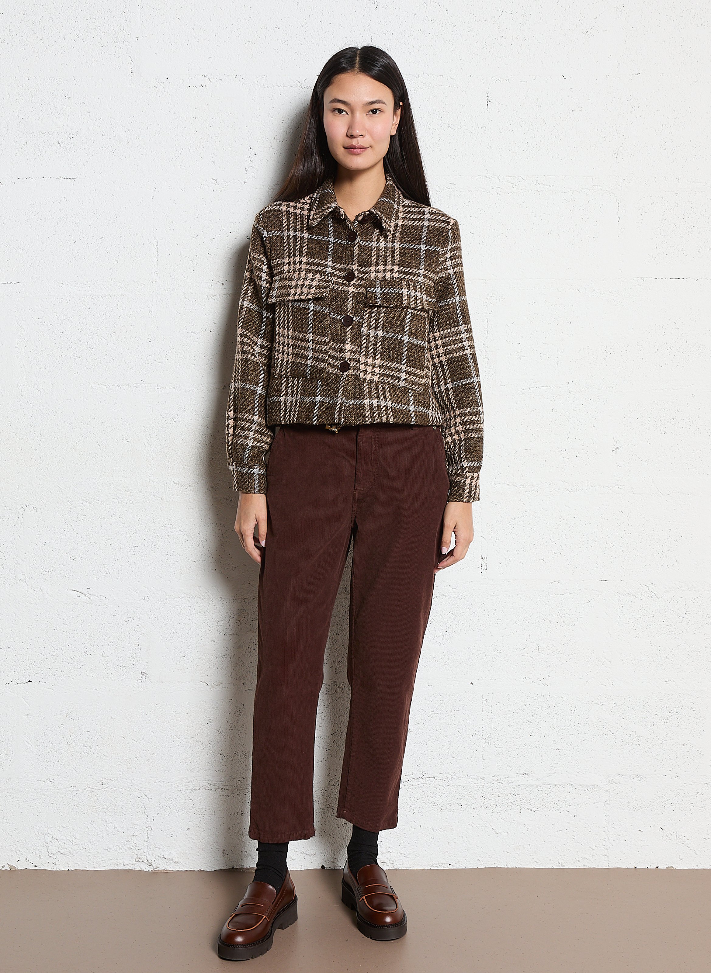 Cotton-blend bucket hat PLEASE Brown