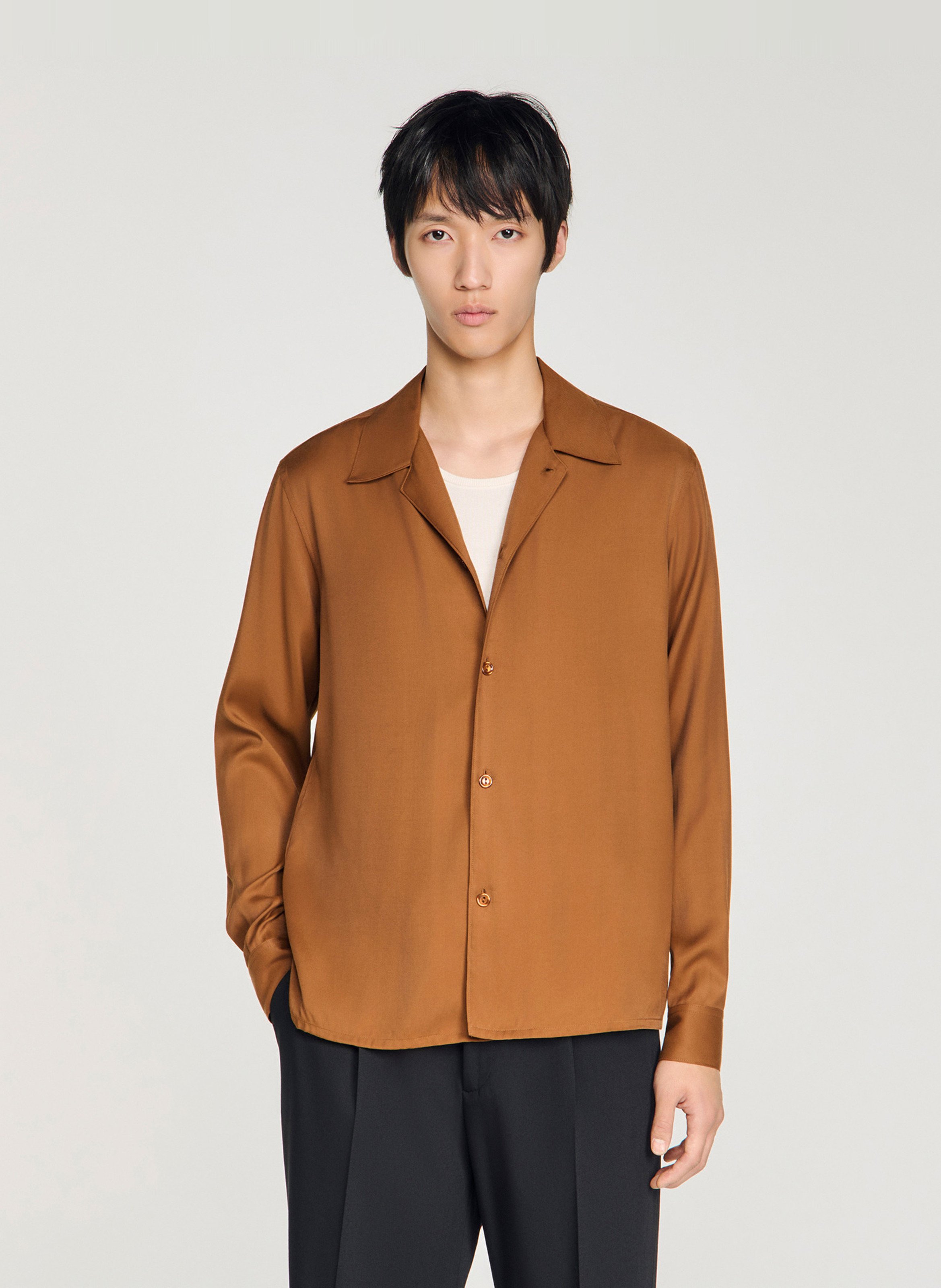 Chemise fluide regular-fit  SANDRO Marron
