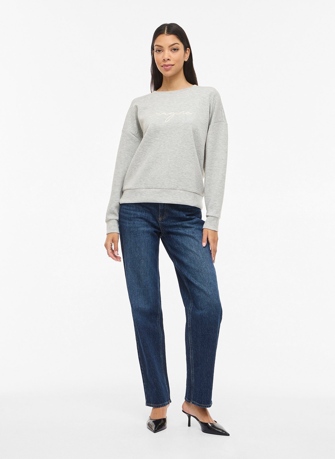 Sweat col rond  VILA Gris