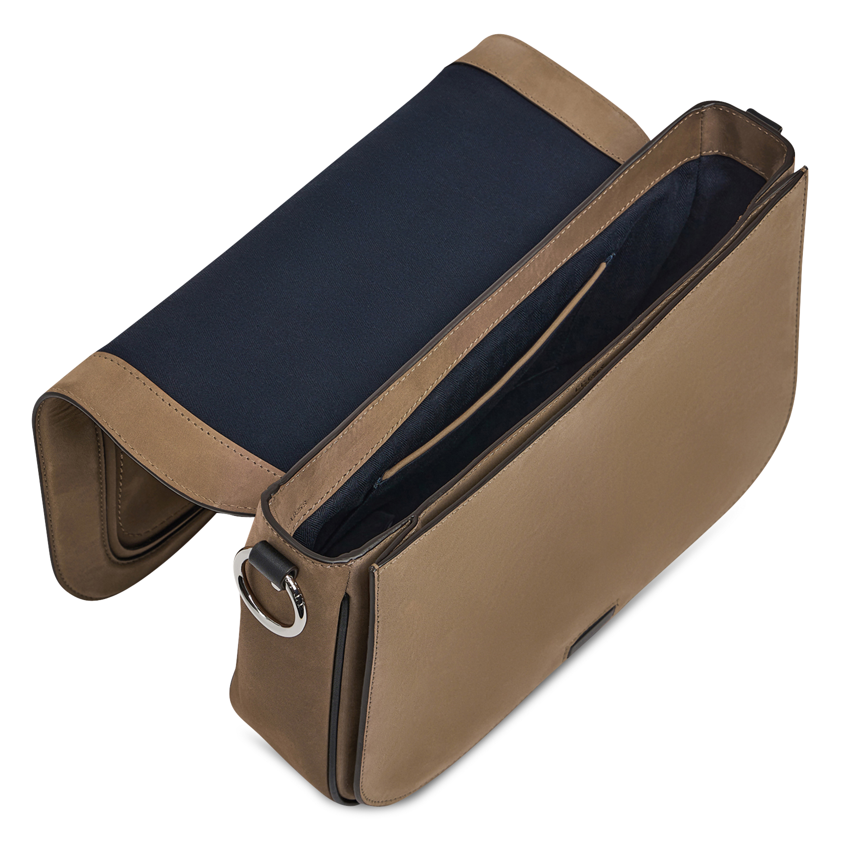 Sac bandoulière en cuir velours LE TANNEUR Marron