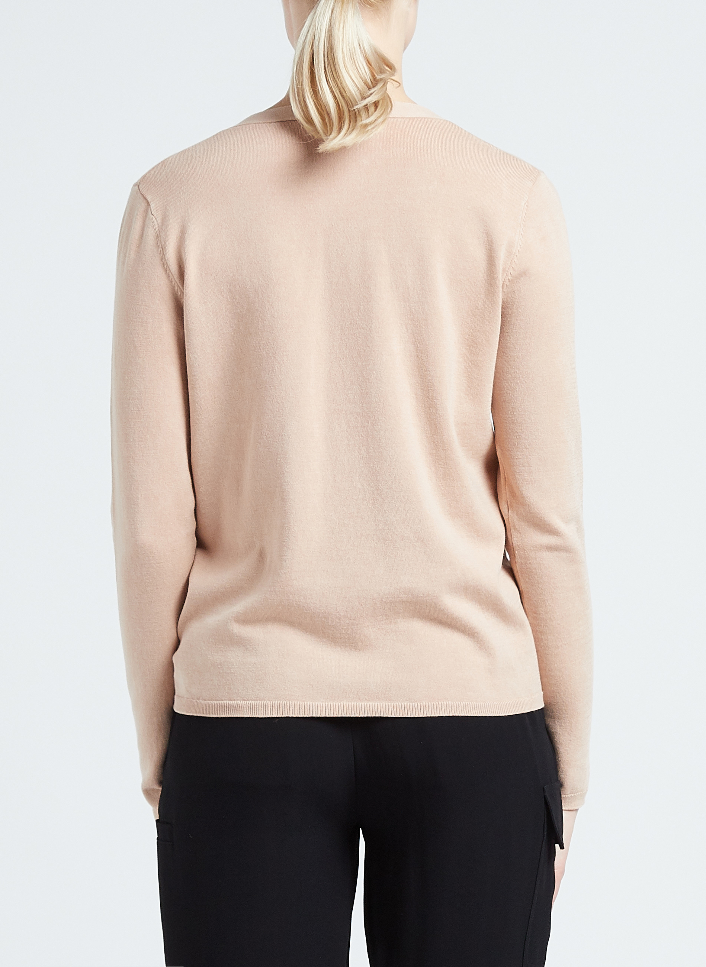 Fijngebreid vest met V-hals MAJESTIC FILATURES Roze