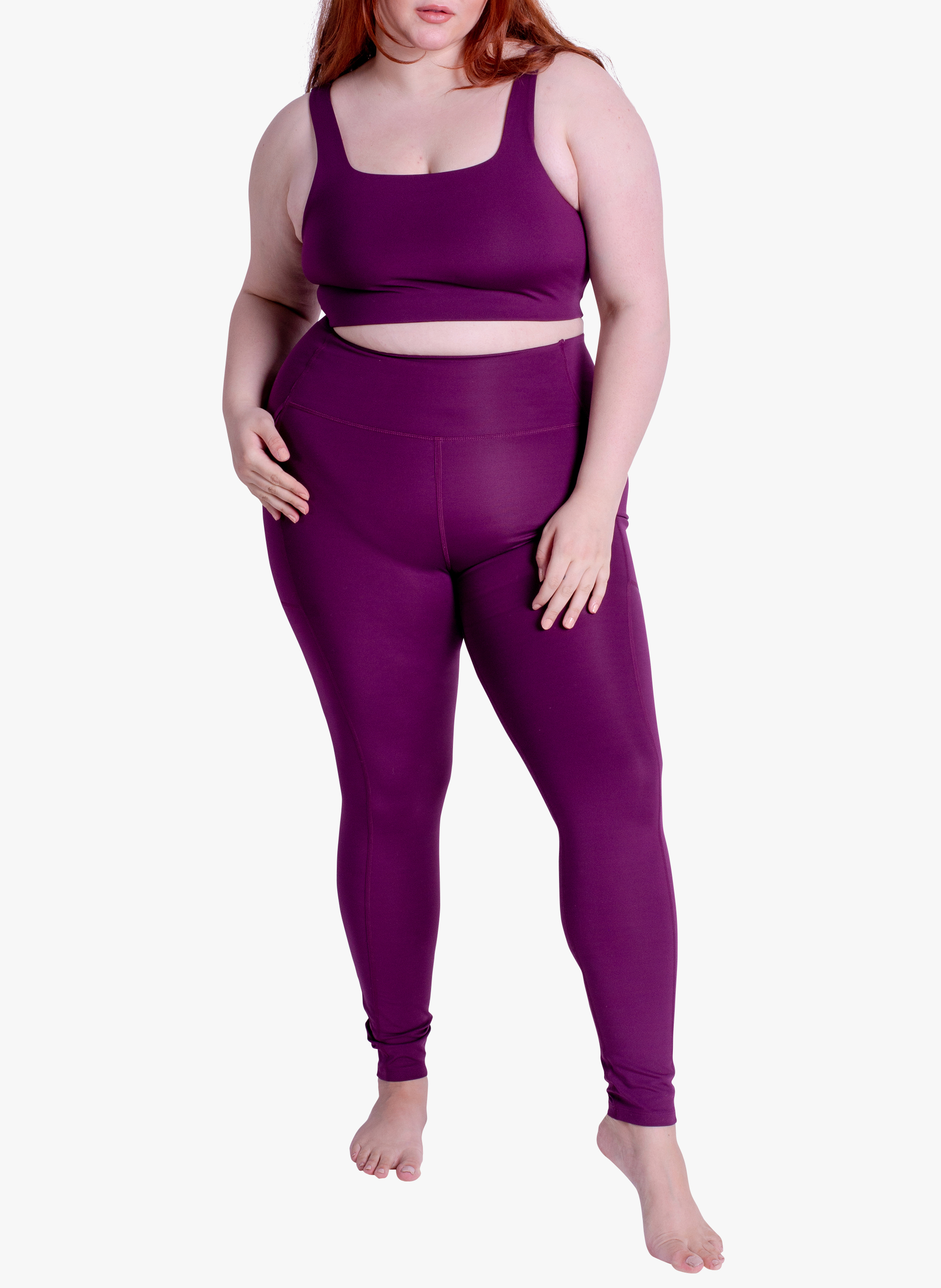 Brassière à encolure carré Tommy GIRLFRIEND COLLECTIVE Prune