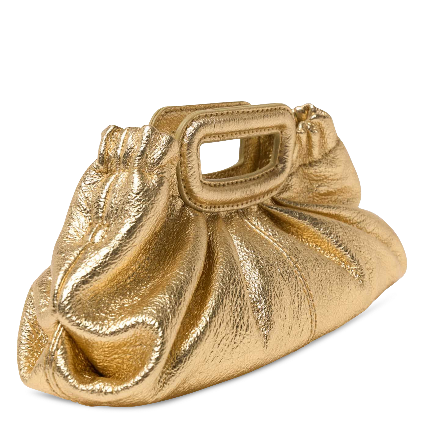 Brede leren riem met studs MAJE Goudkleurig