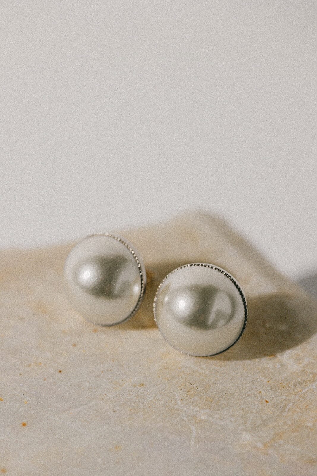 Earrings studs gold-plated with fine gold MONSIEUR SIMONE Silver