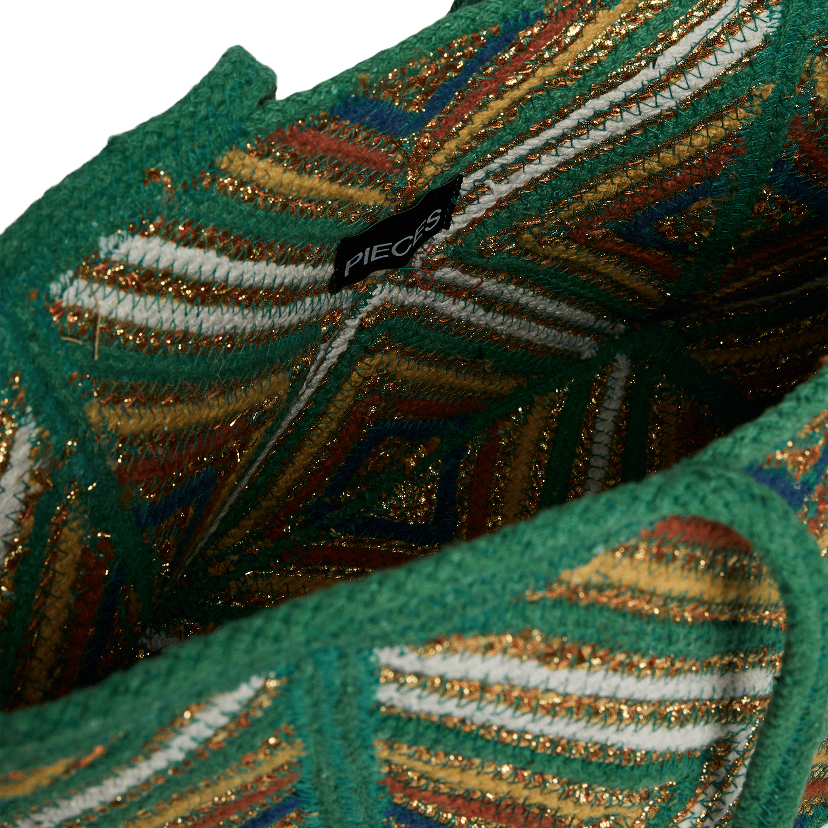 Shopper tas van jute PIECES Groen