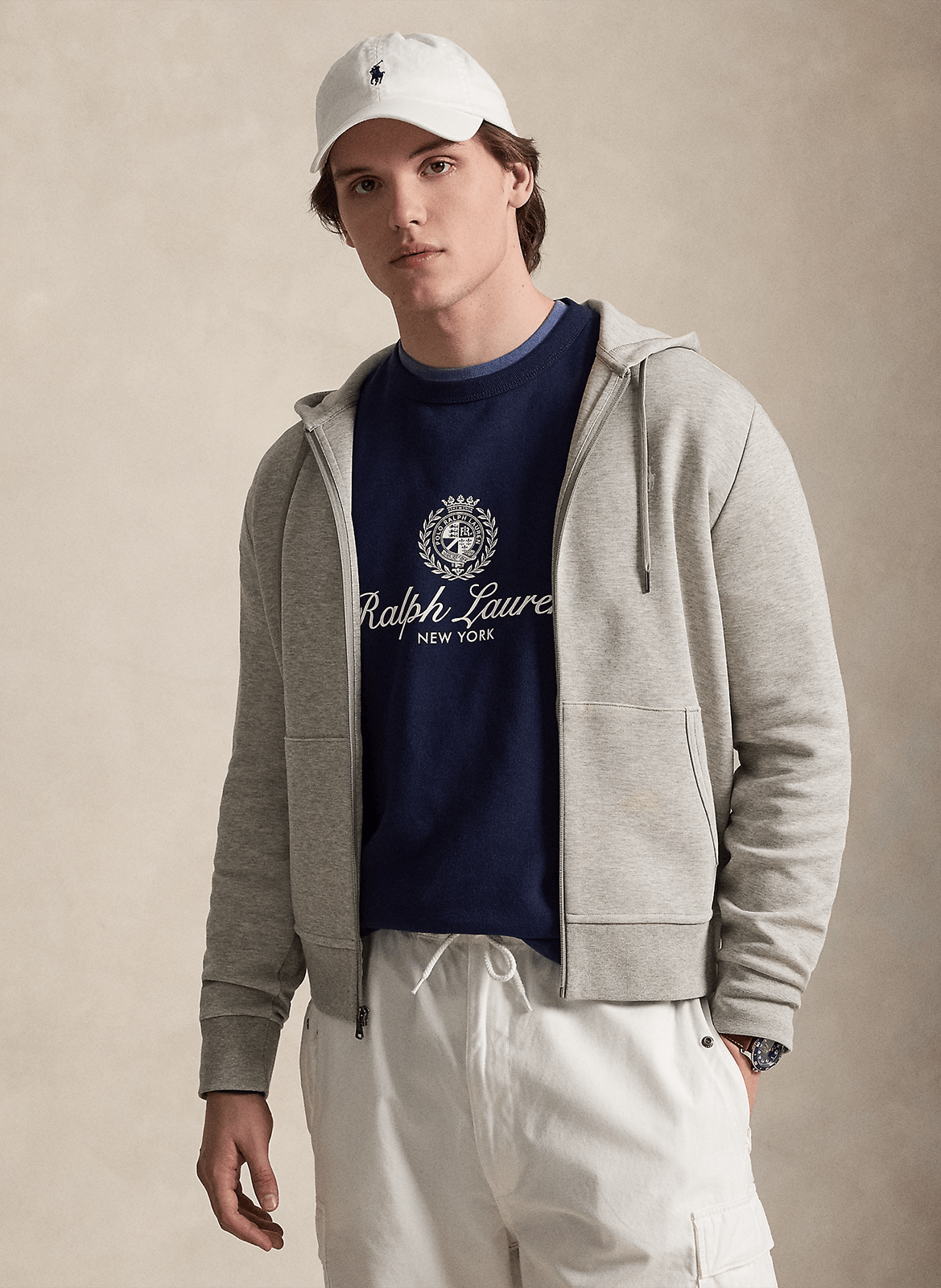 Sweat zippé à capuche en coton doux POLO RALPH LAUREN
