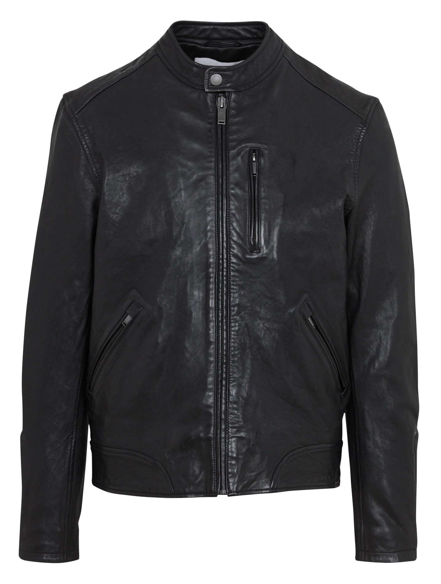 Veste en cuir droite CHEVIGNON Noir