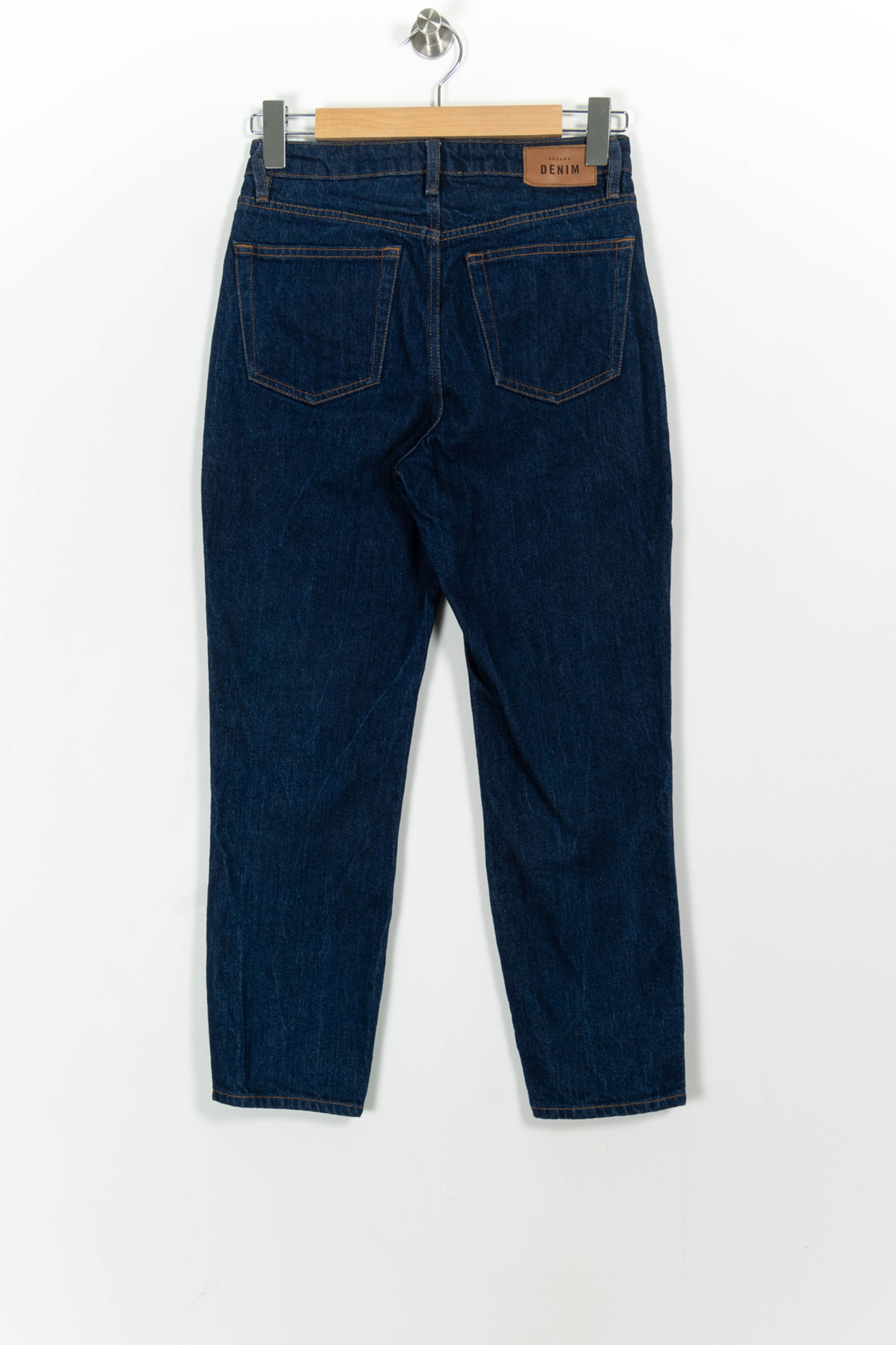 Cropped slim jeans with studs SEZANE - Seconde main Blue