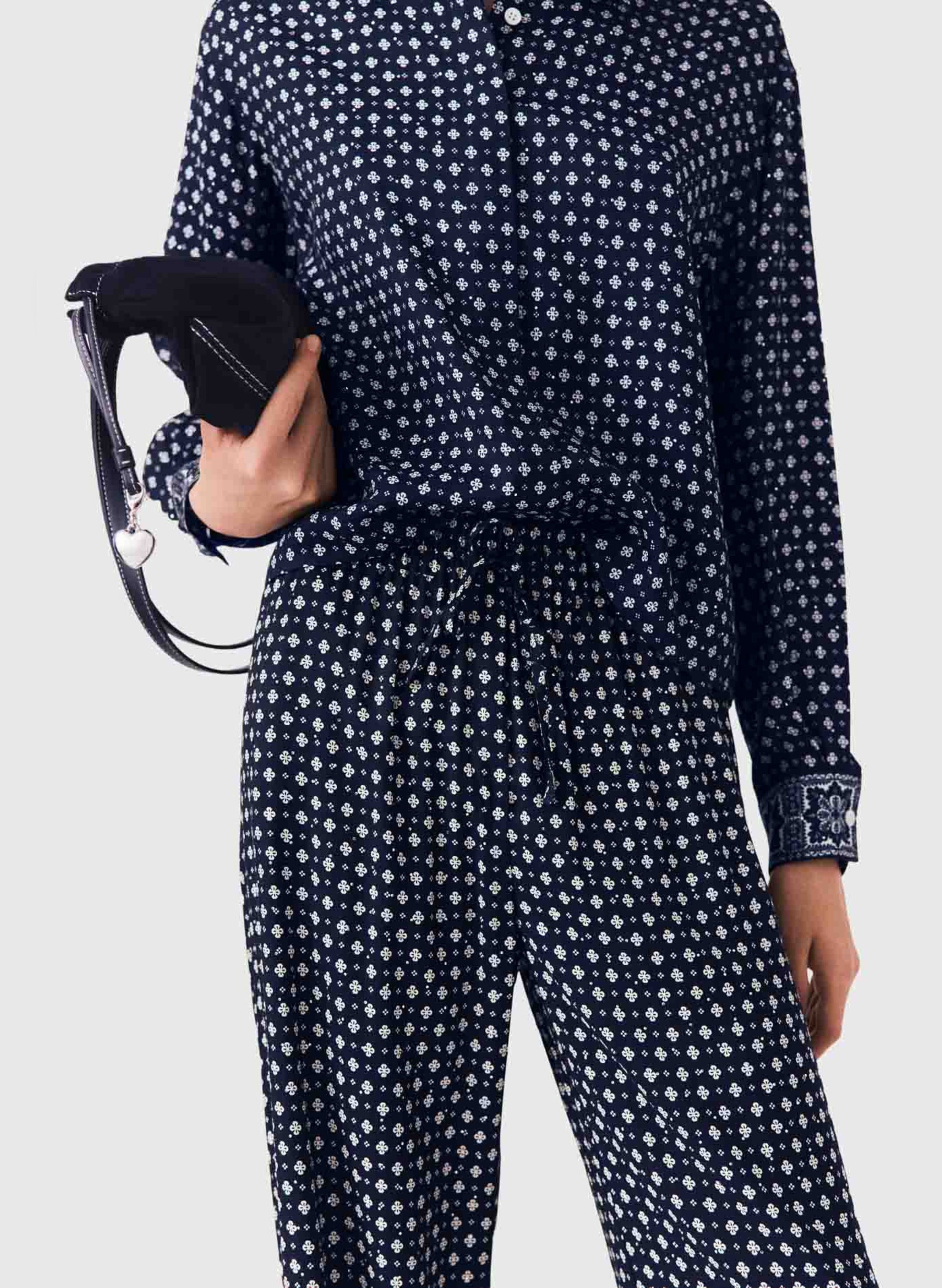 Wide-leg spotted trousers MAJE Blue