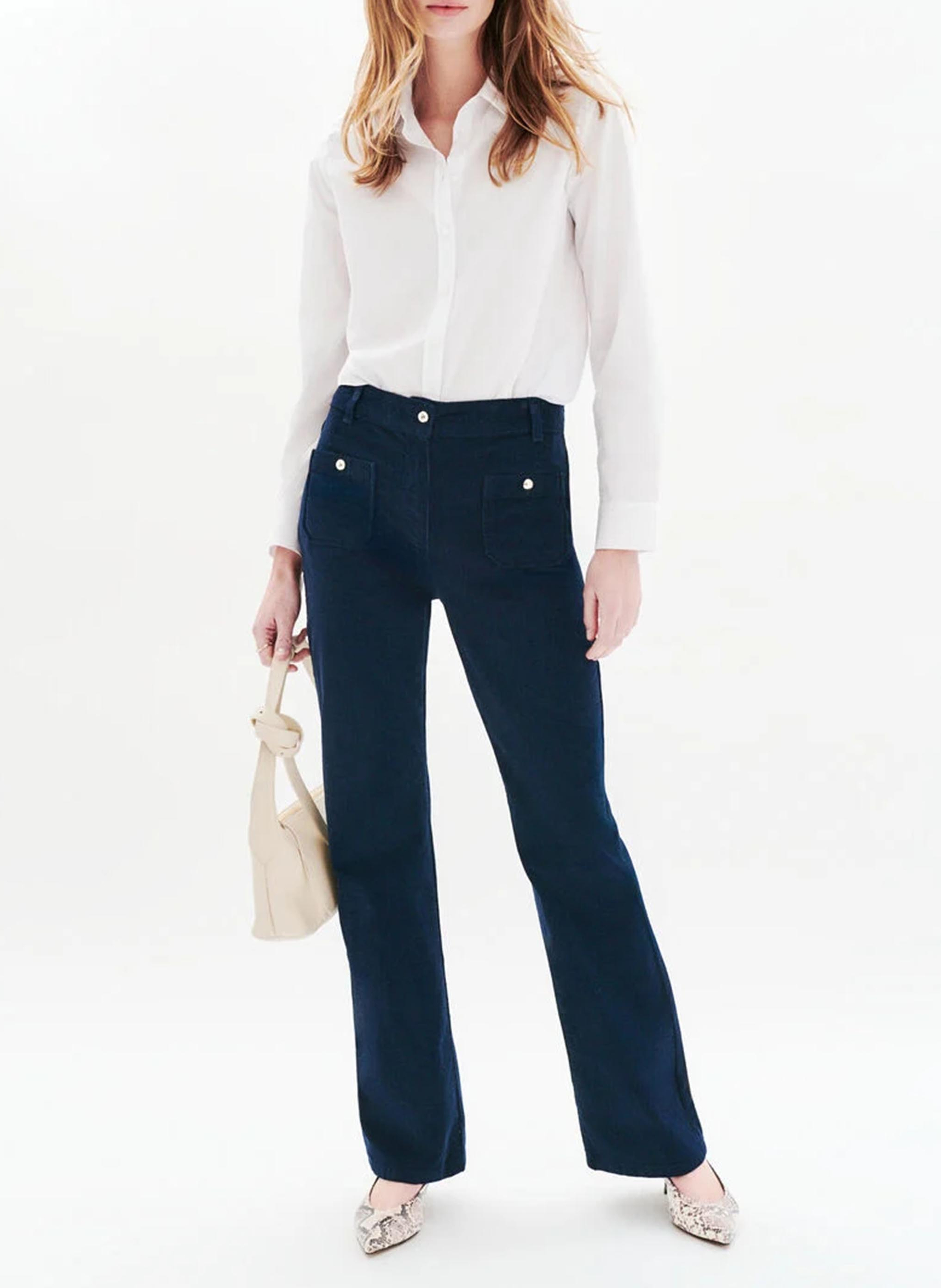 Bootcut-Samthose CAROLL Blau