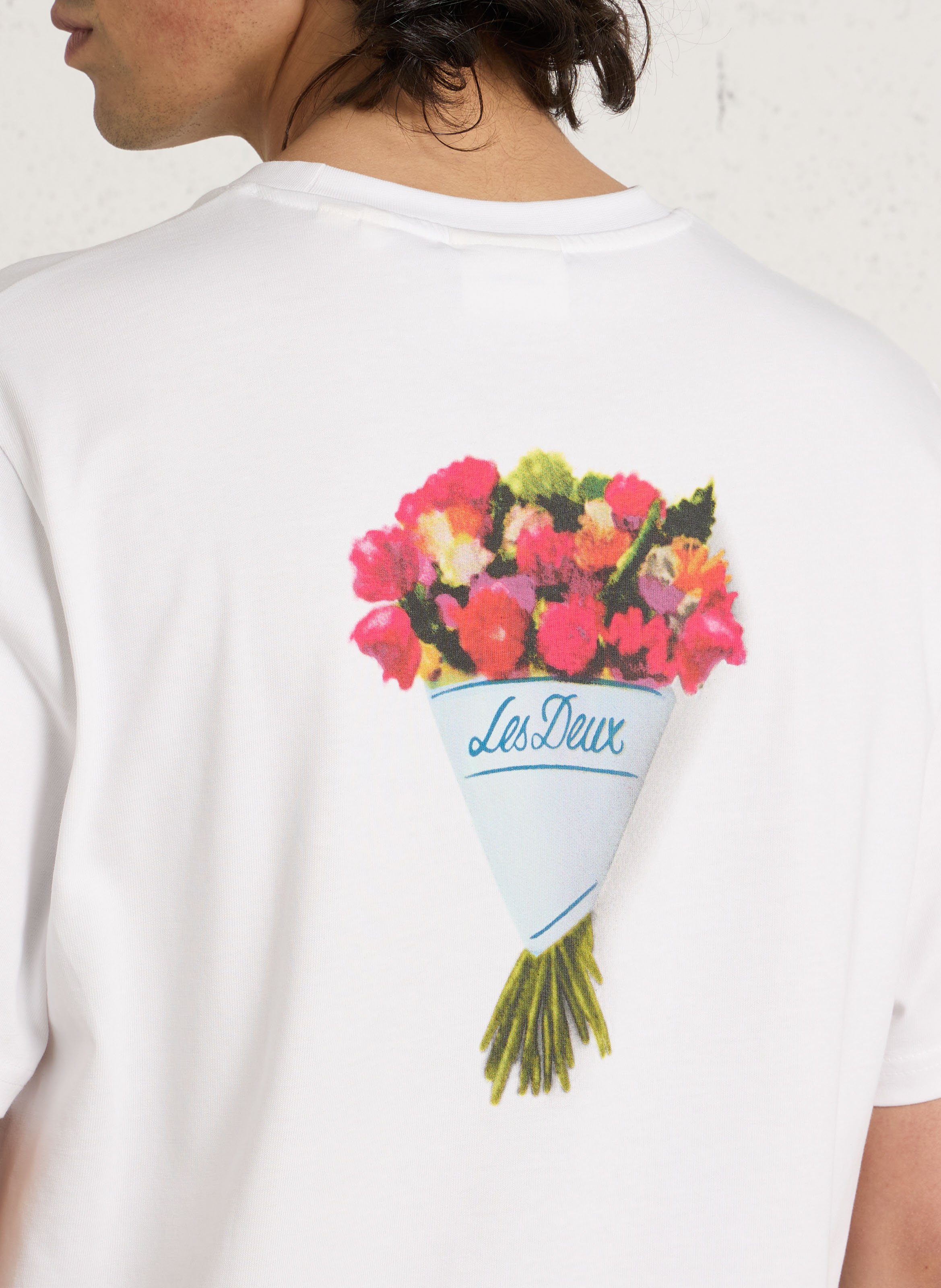 Gerader Bio-Baumwoll-T-Shirt LES DEUX Weiss
