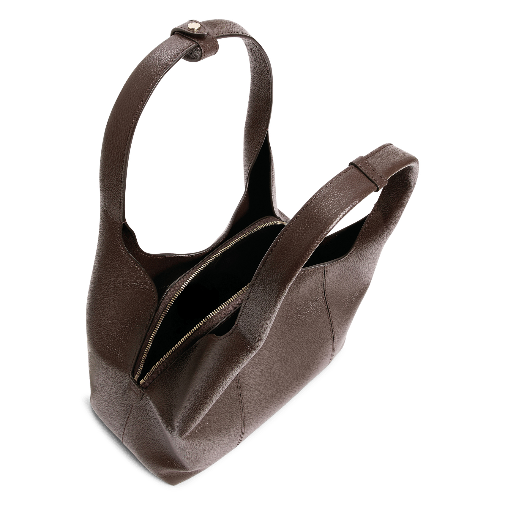 Sac porté épaule en cuir grainé LE TANNEUR Marron
