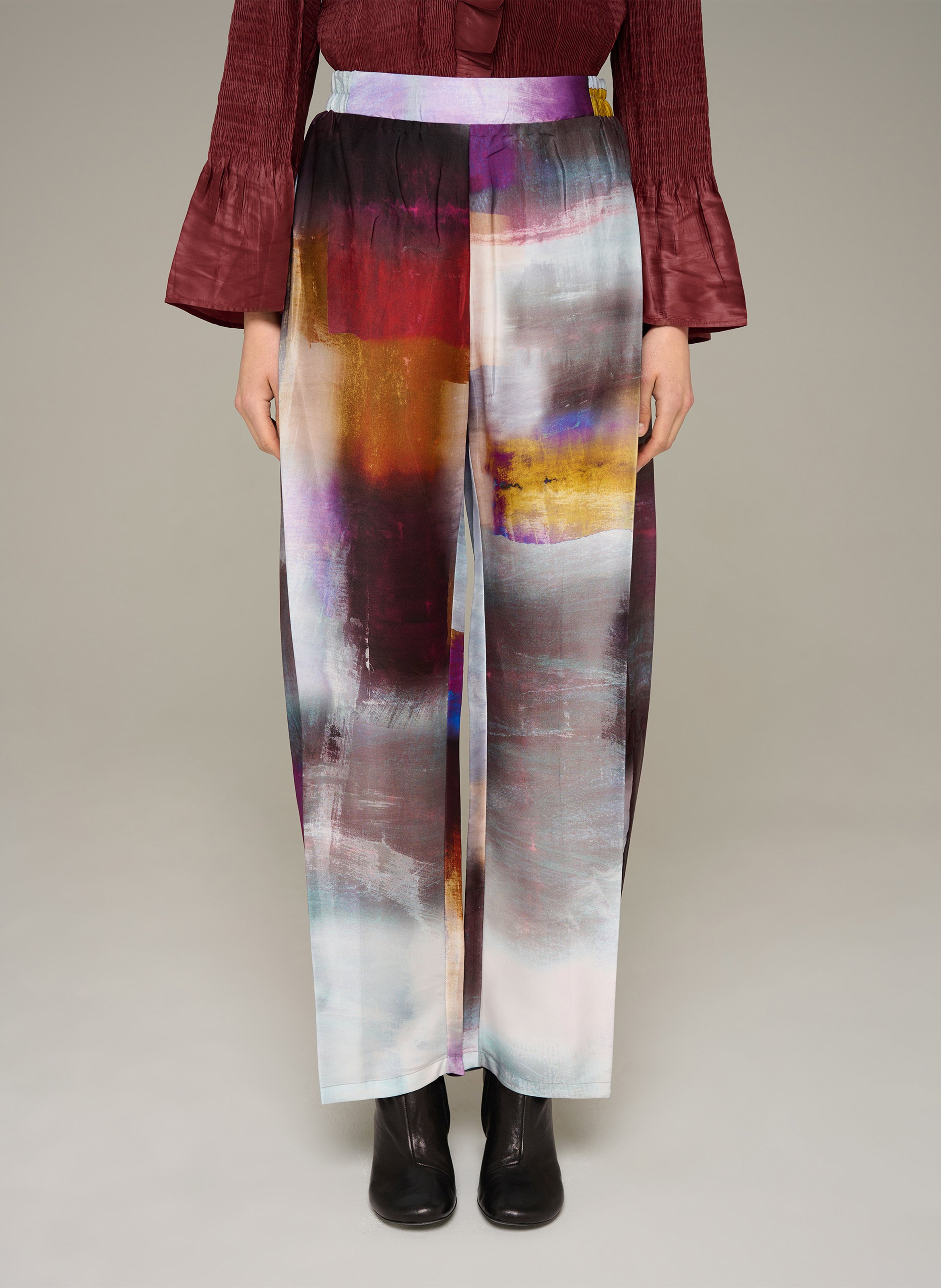 Printed wide-leg pants COTELAC Blue