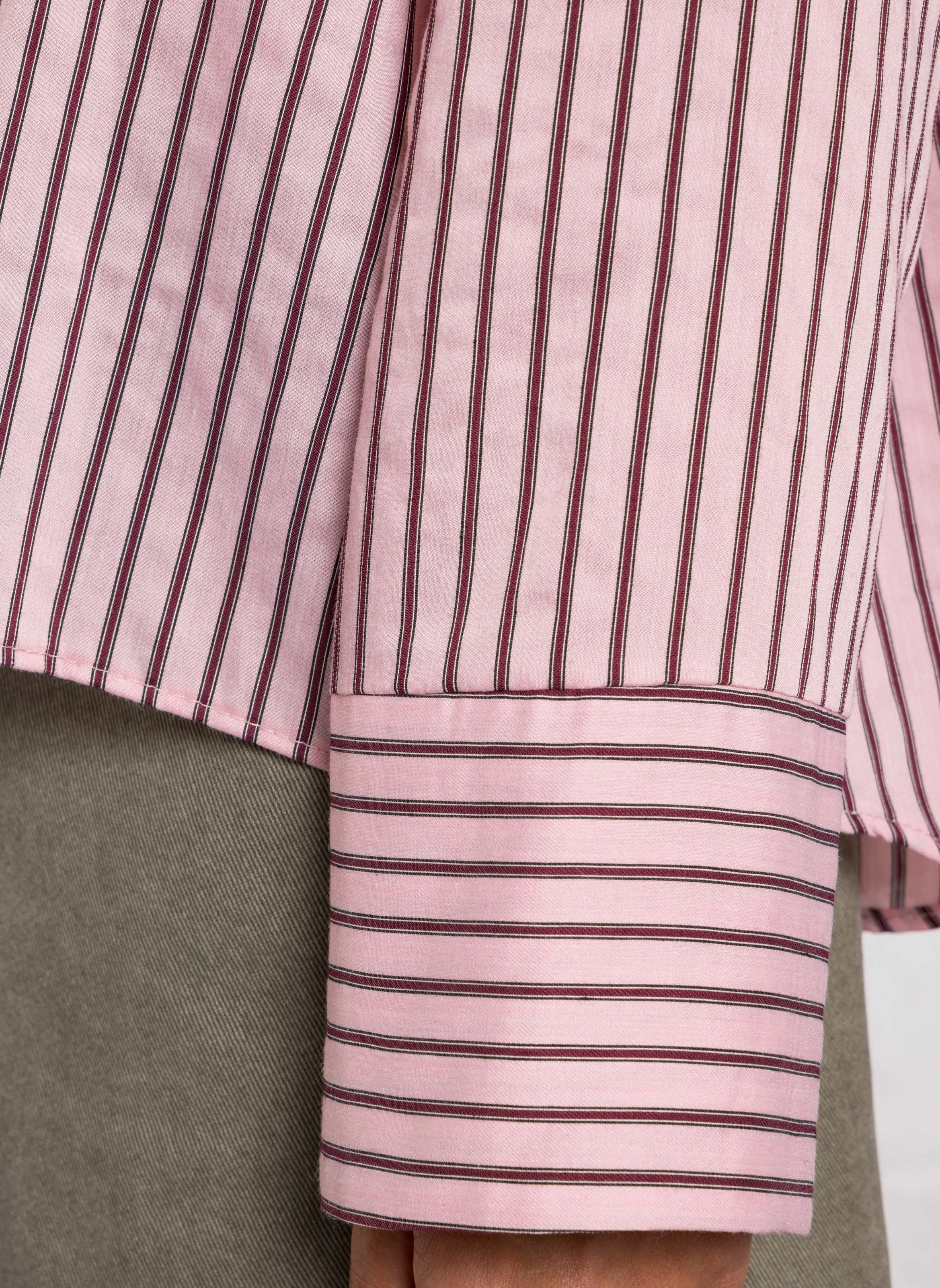 Asymmetrical High Neck Shirt IMPERIAL Pink