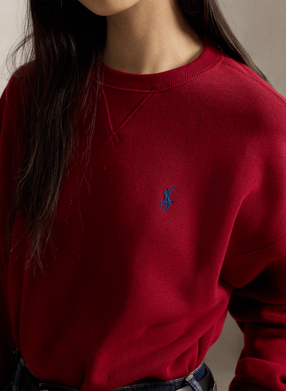 Rundhals-Sweatshirt aus Baumwoll-Mix | Rot POLO RALPH LAUREN Damen