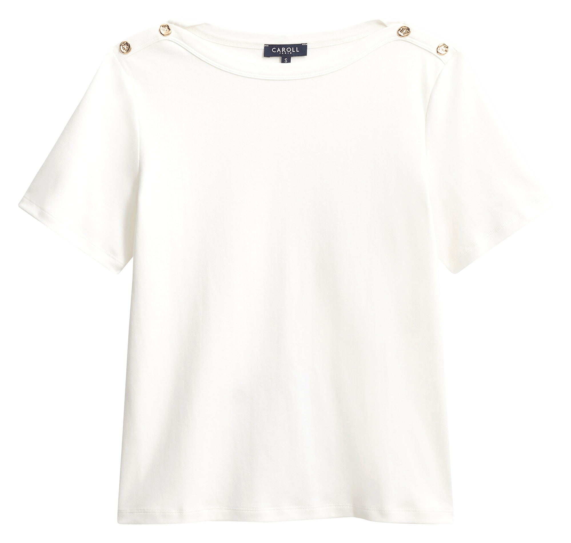 Tee-shirt ajusté en coton CAROLL Beige