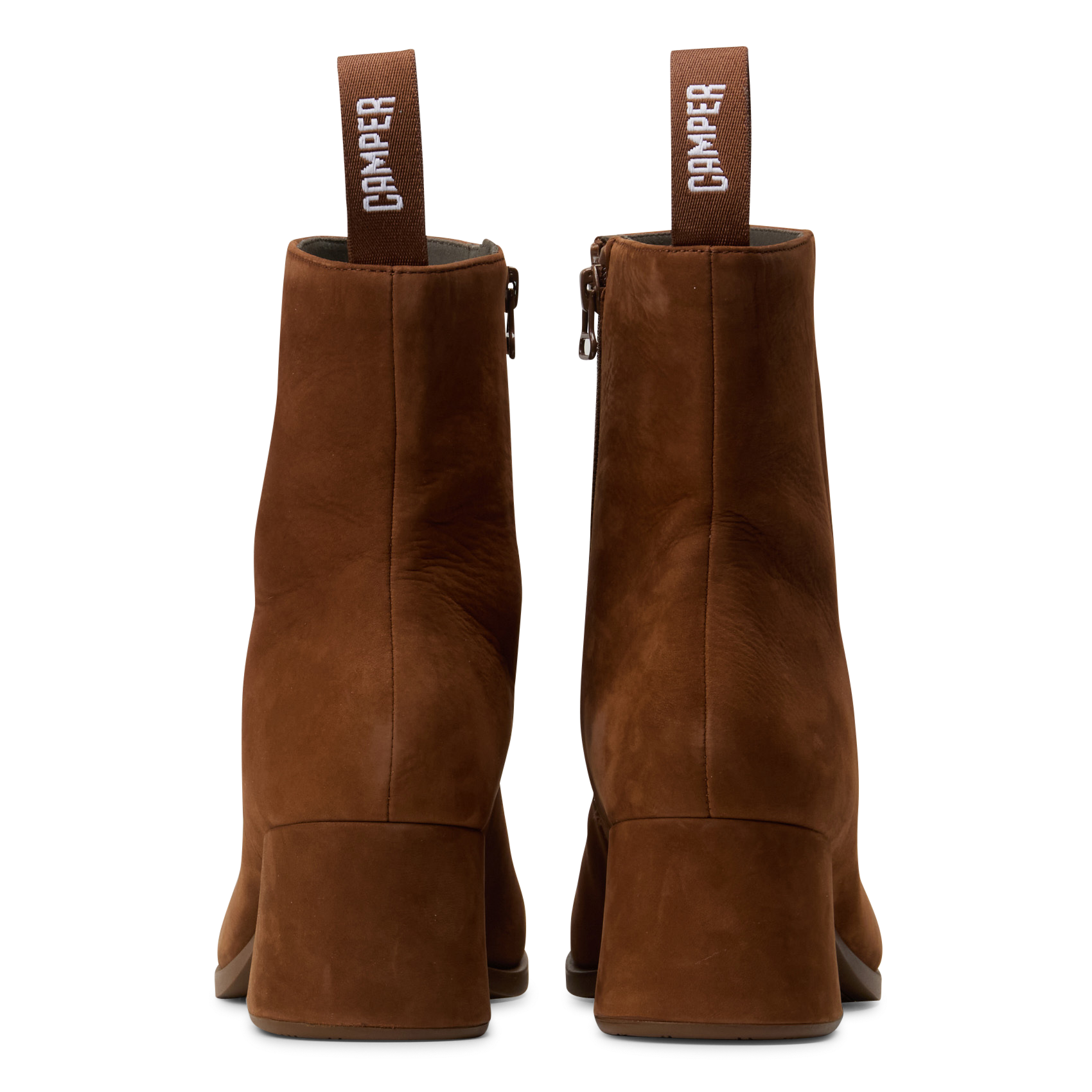 Solid leather heeled ankle boots CAMPER Brown