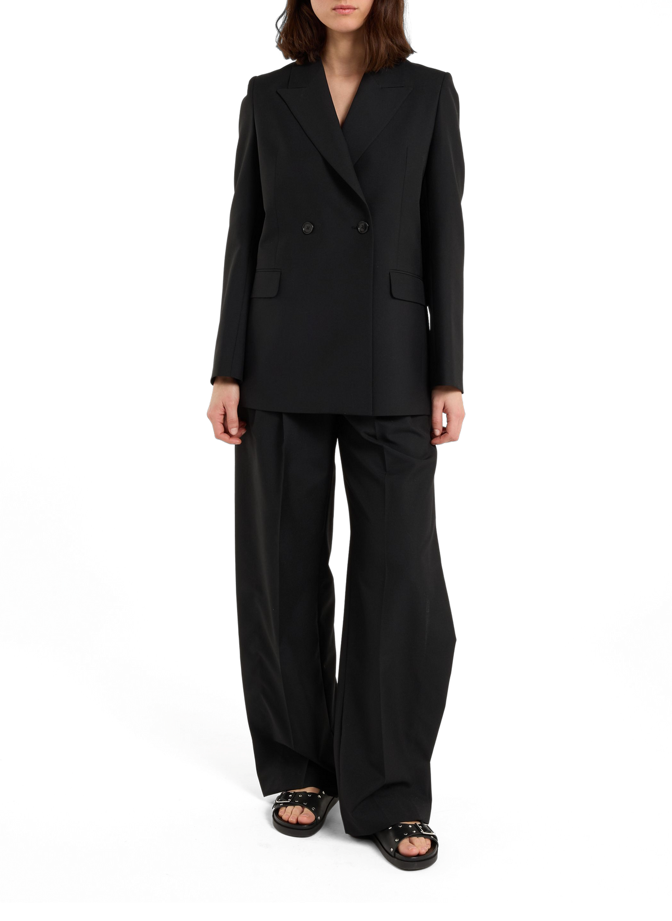 Tailored blazer jacket in mixed wool blend SAISON 1865 Black