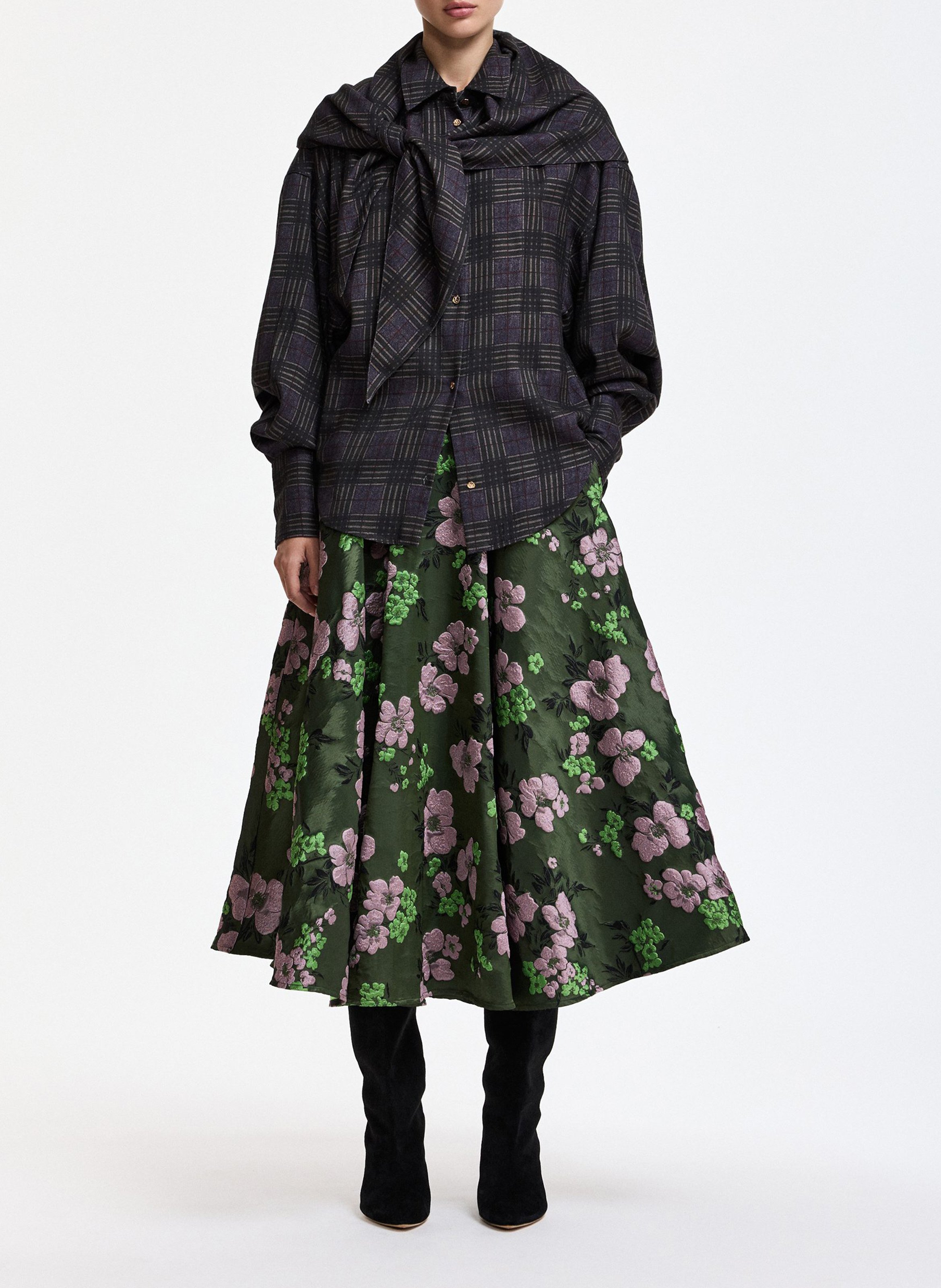 Straight-cut cotton-blend shirt with classic collar ESSENTIEL ANTWERP Grey