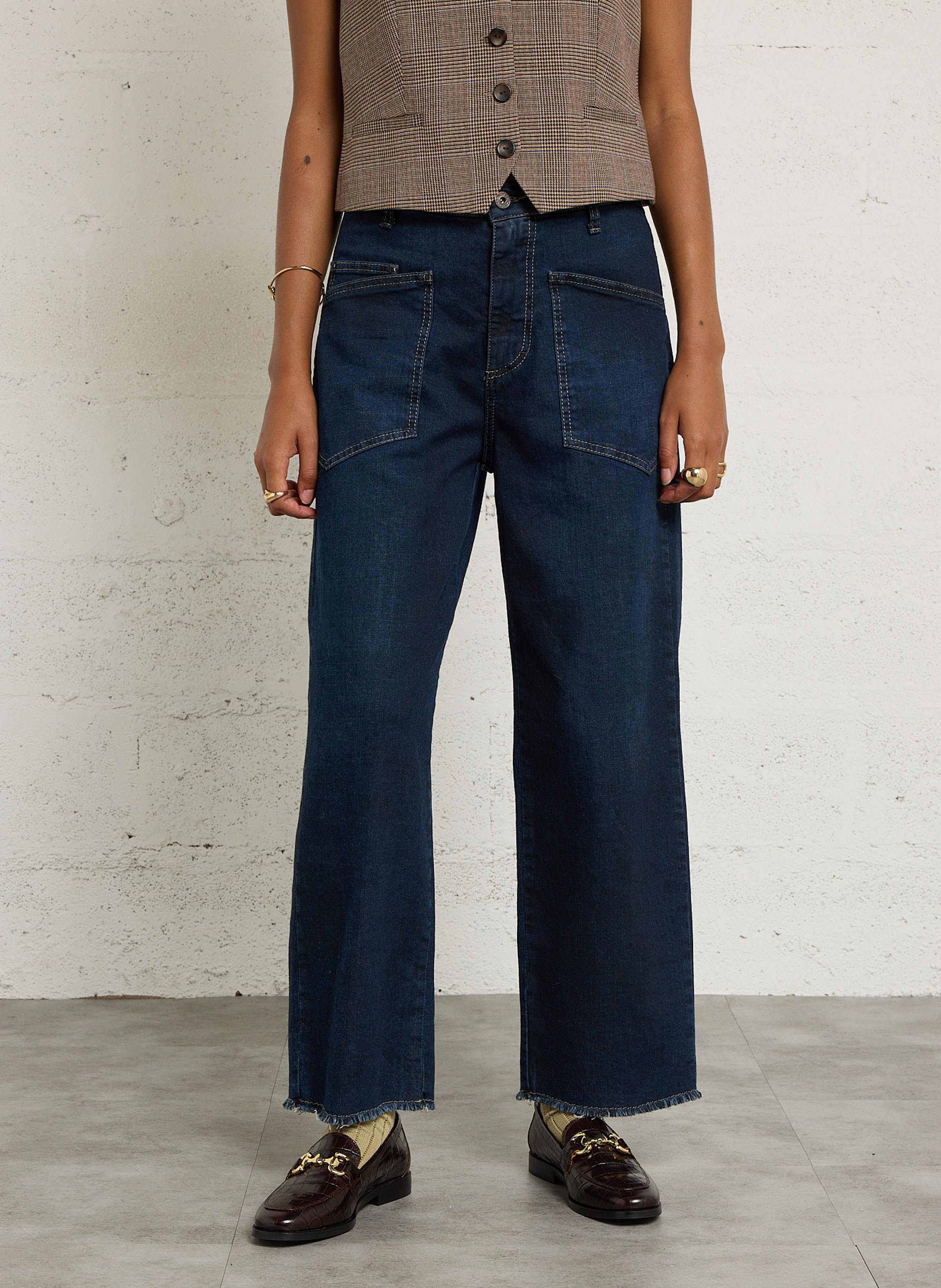High-rise wide-leg jeans PLEASE Blue