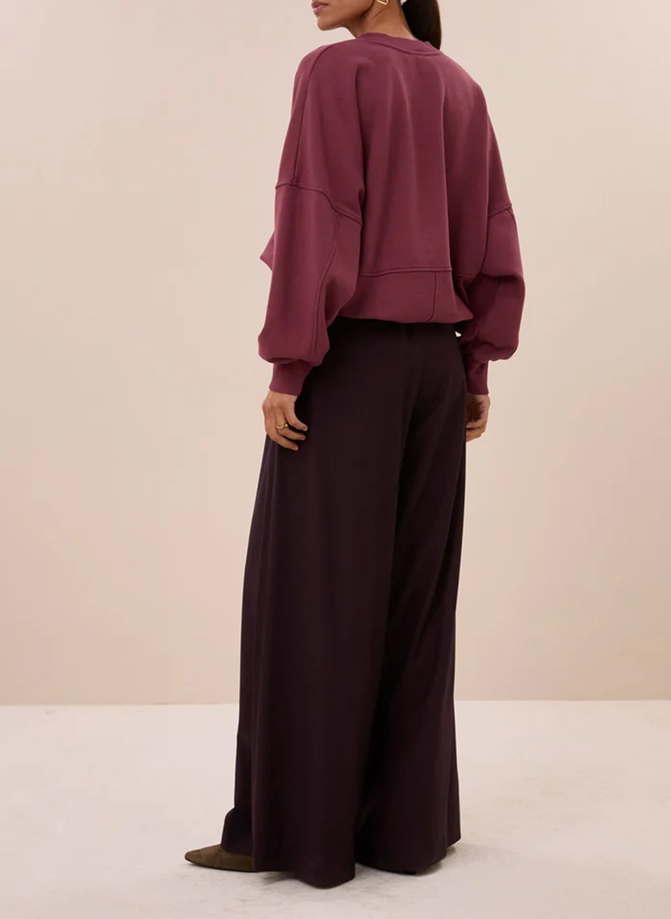 Sweat ample col rond uni BY BAR Rouge