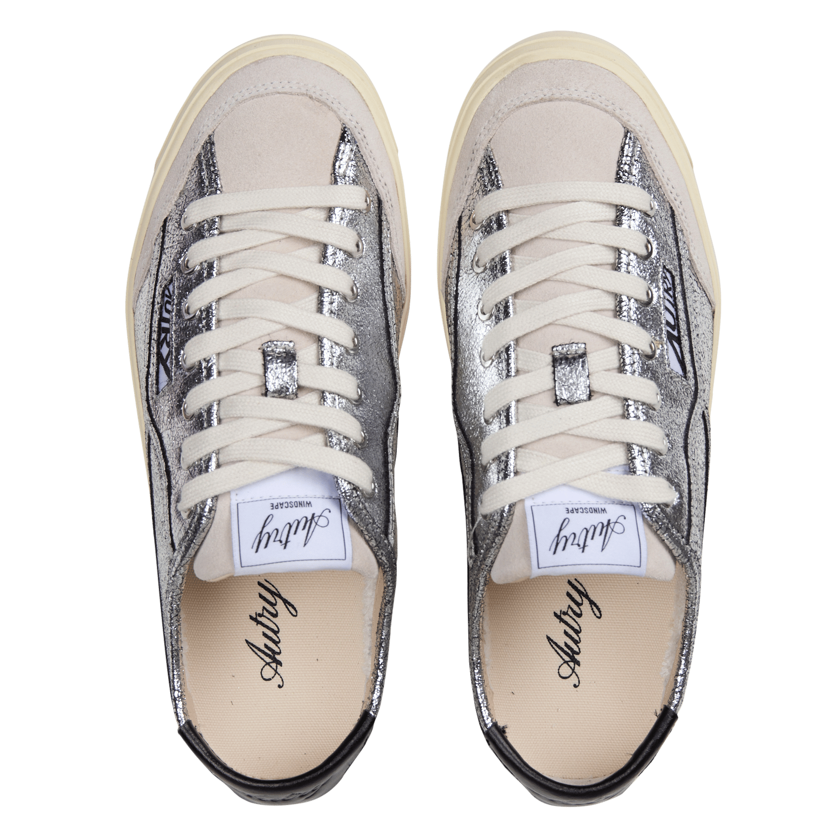 Baskets basses en cuir AUTRY Argent