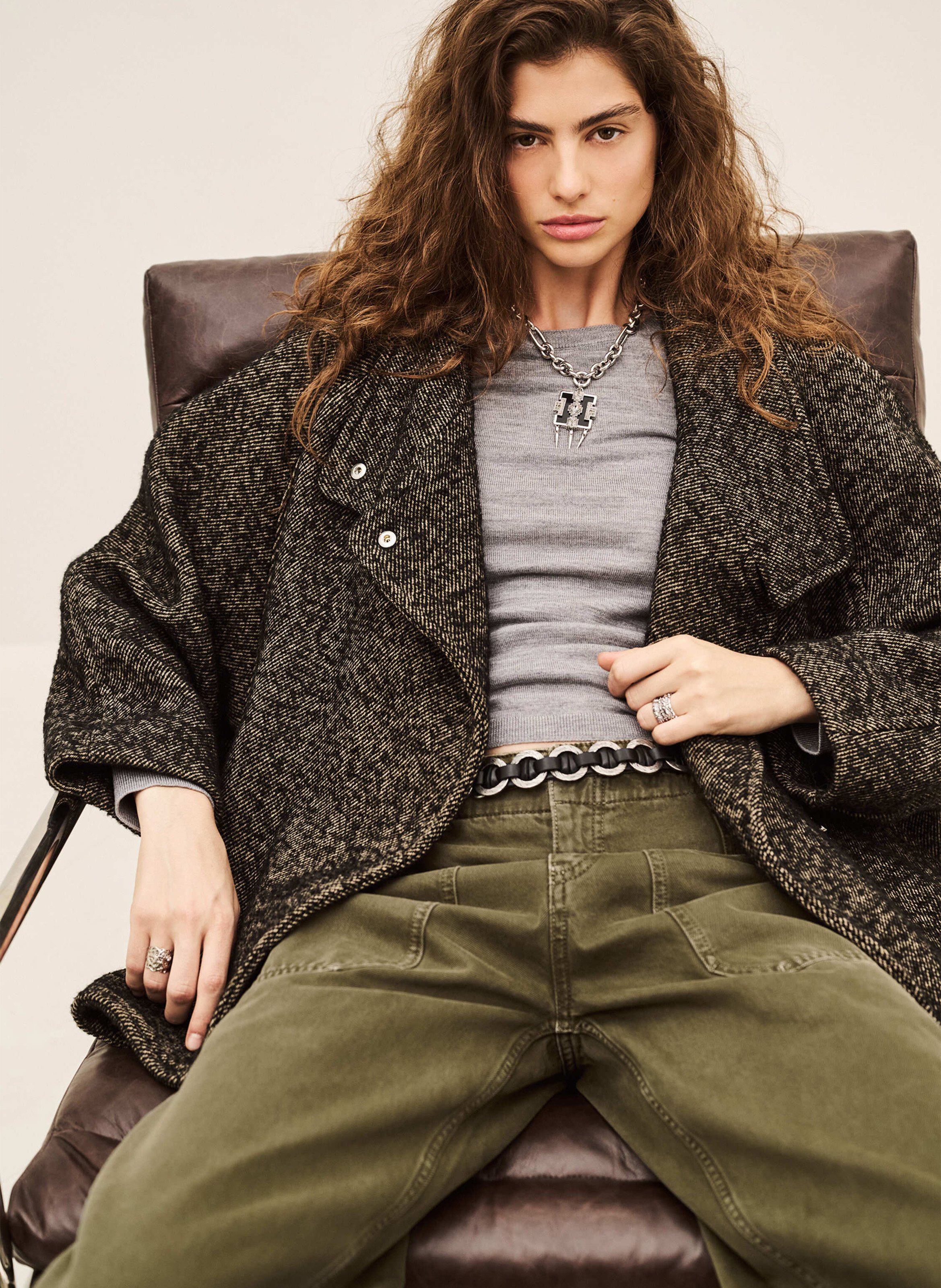 Manteau ample col montant  BA&SH Noir