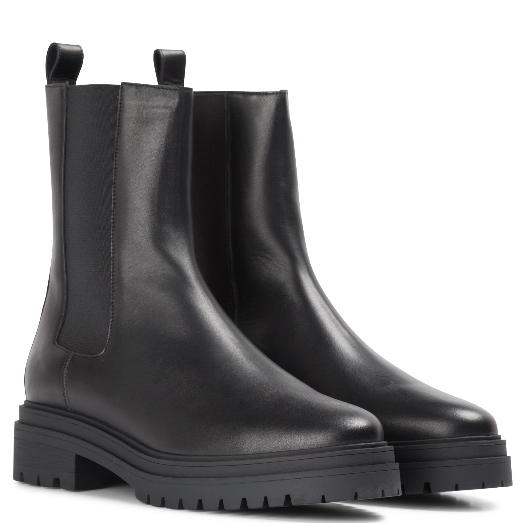 Bottines bout rond en cuir semelle gomme BA&SH Noir