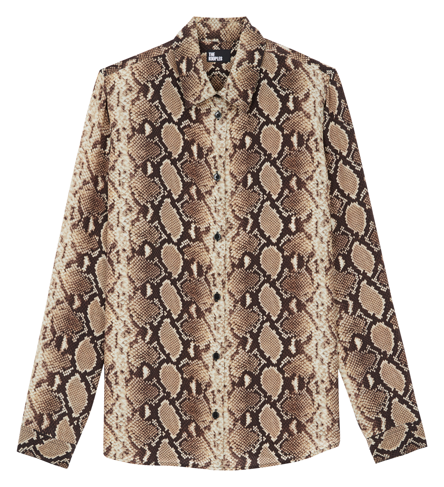 Long silk snake-pattern shirt THE KOOPLES Beige