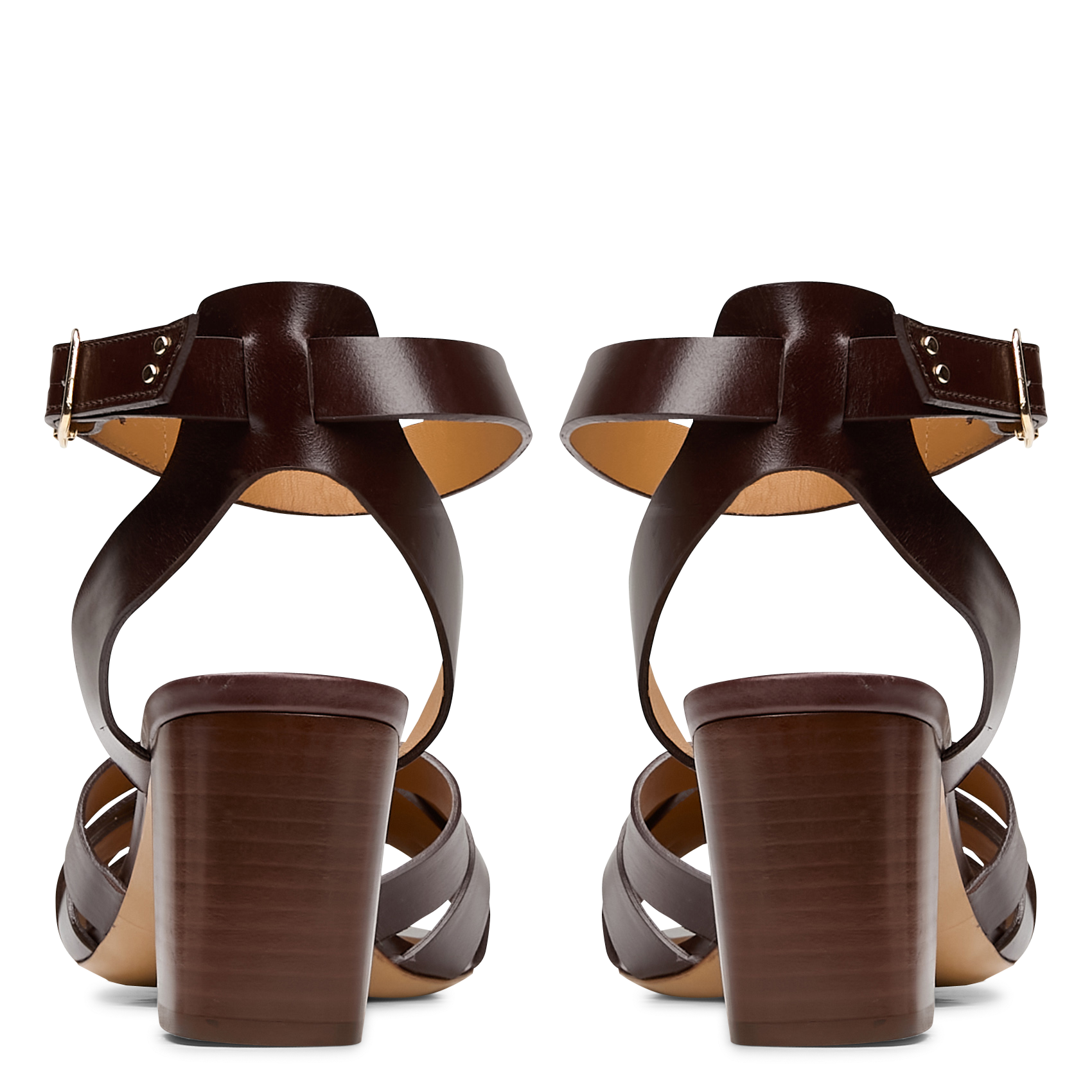 Sandales hautes en cuir RIVECOUR Marron