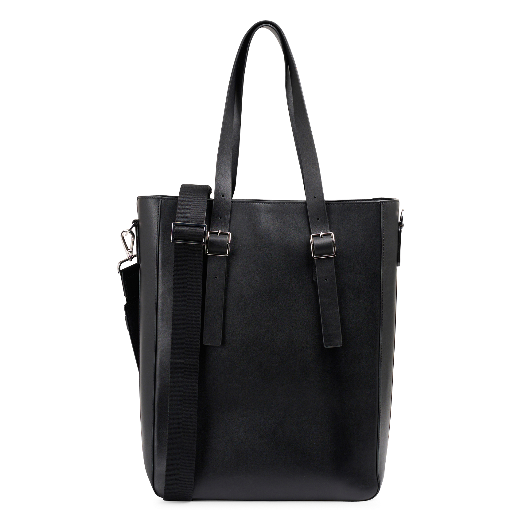 Buideltas van getextureerd leer met veters SAISON 1865 Zwart