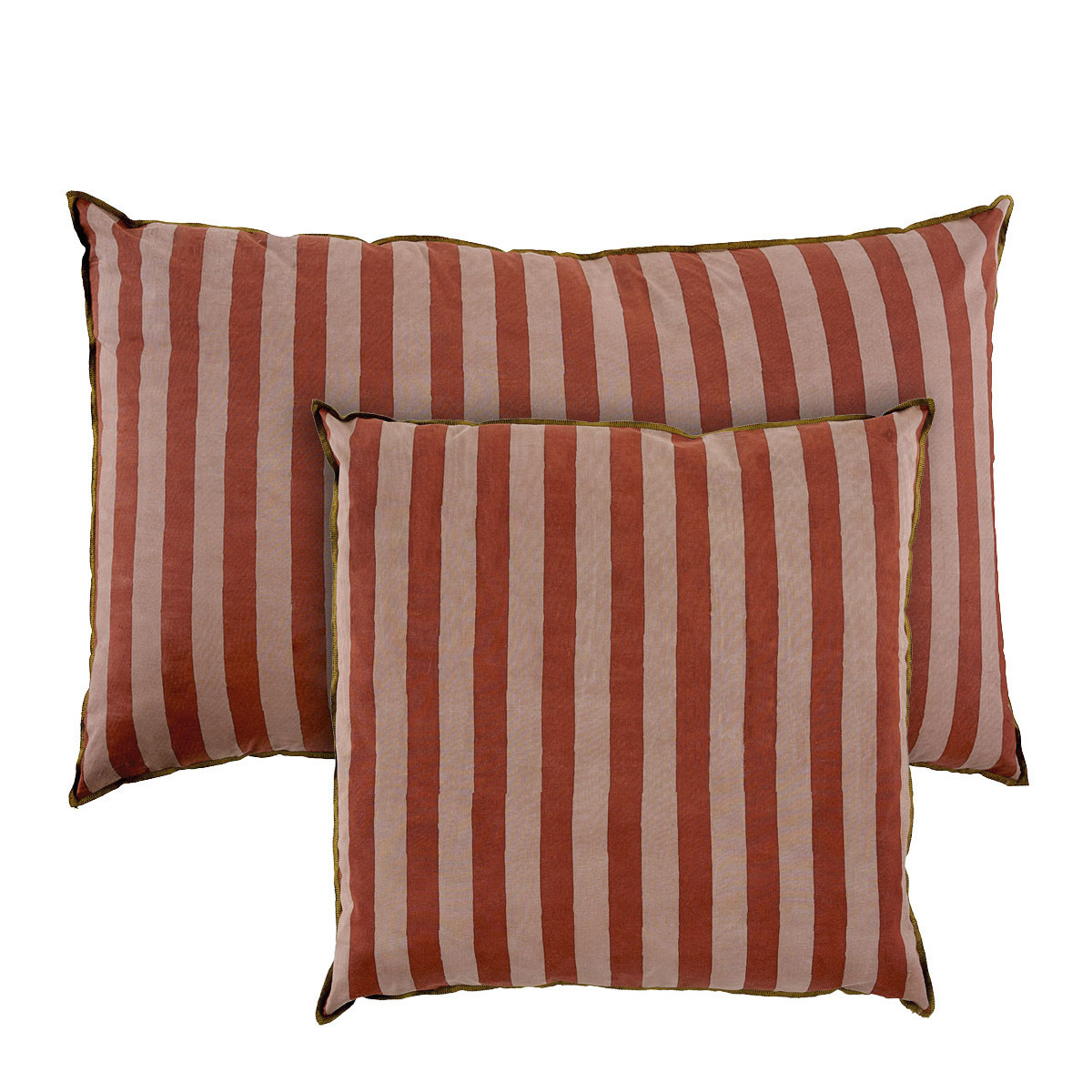 Housse de coussin coton BLANC D'IVOIRE Marron