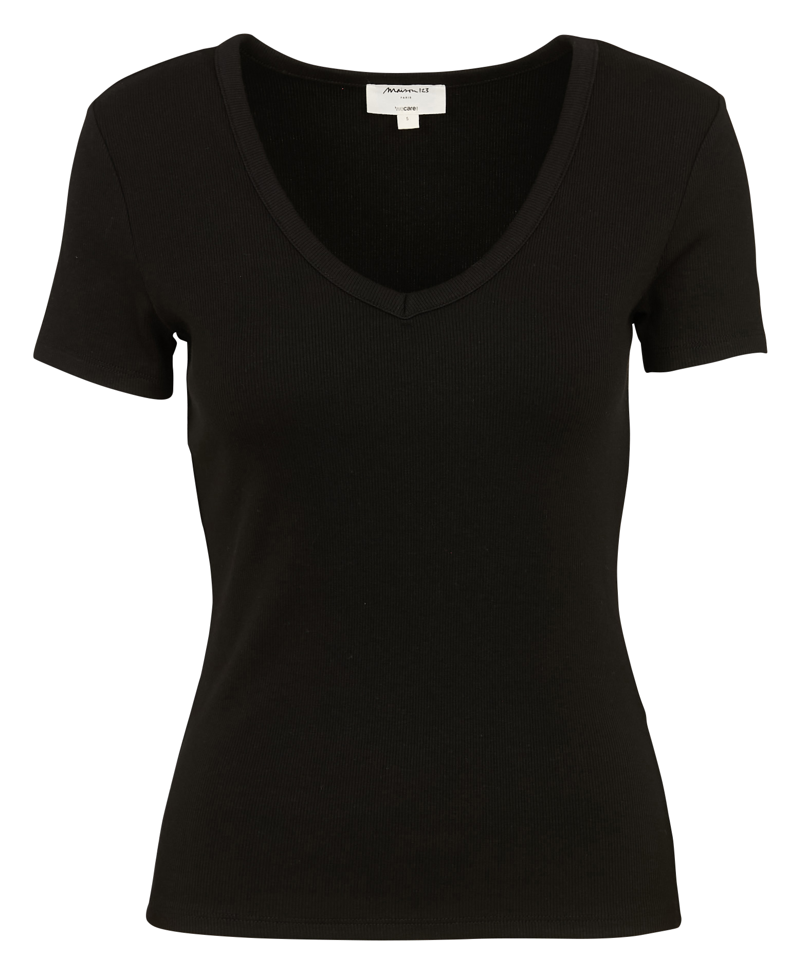 Basic cotton-mix T-shirt MAISON 123 Black