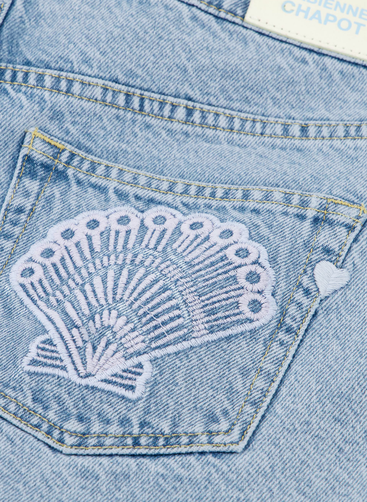 Straight stonewash denim shorts FABIENNE CHAPOT Blue