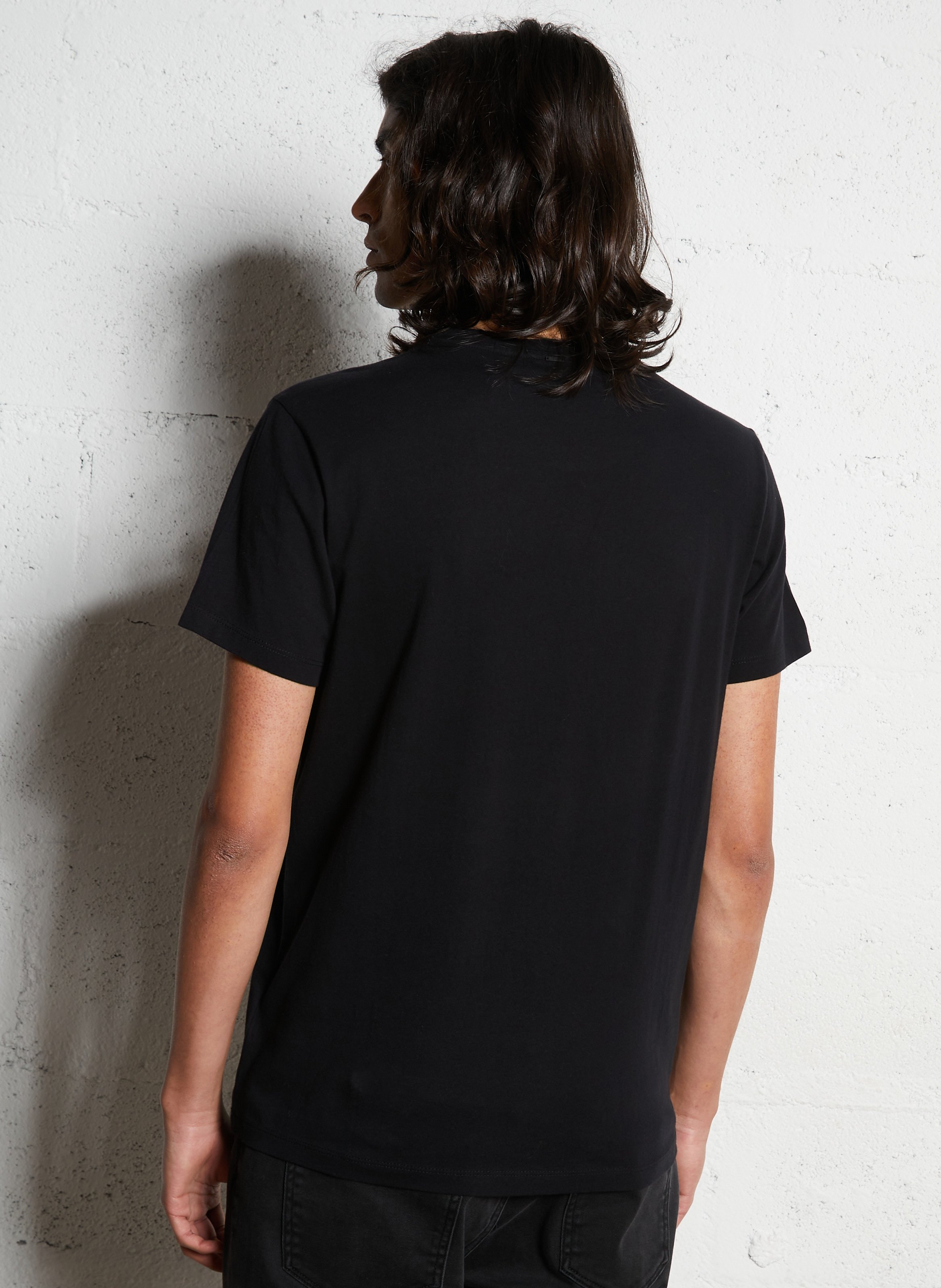 Tee-shirt droit en coton sérigraphié IKKS Noir