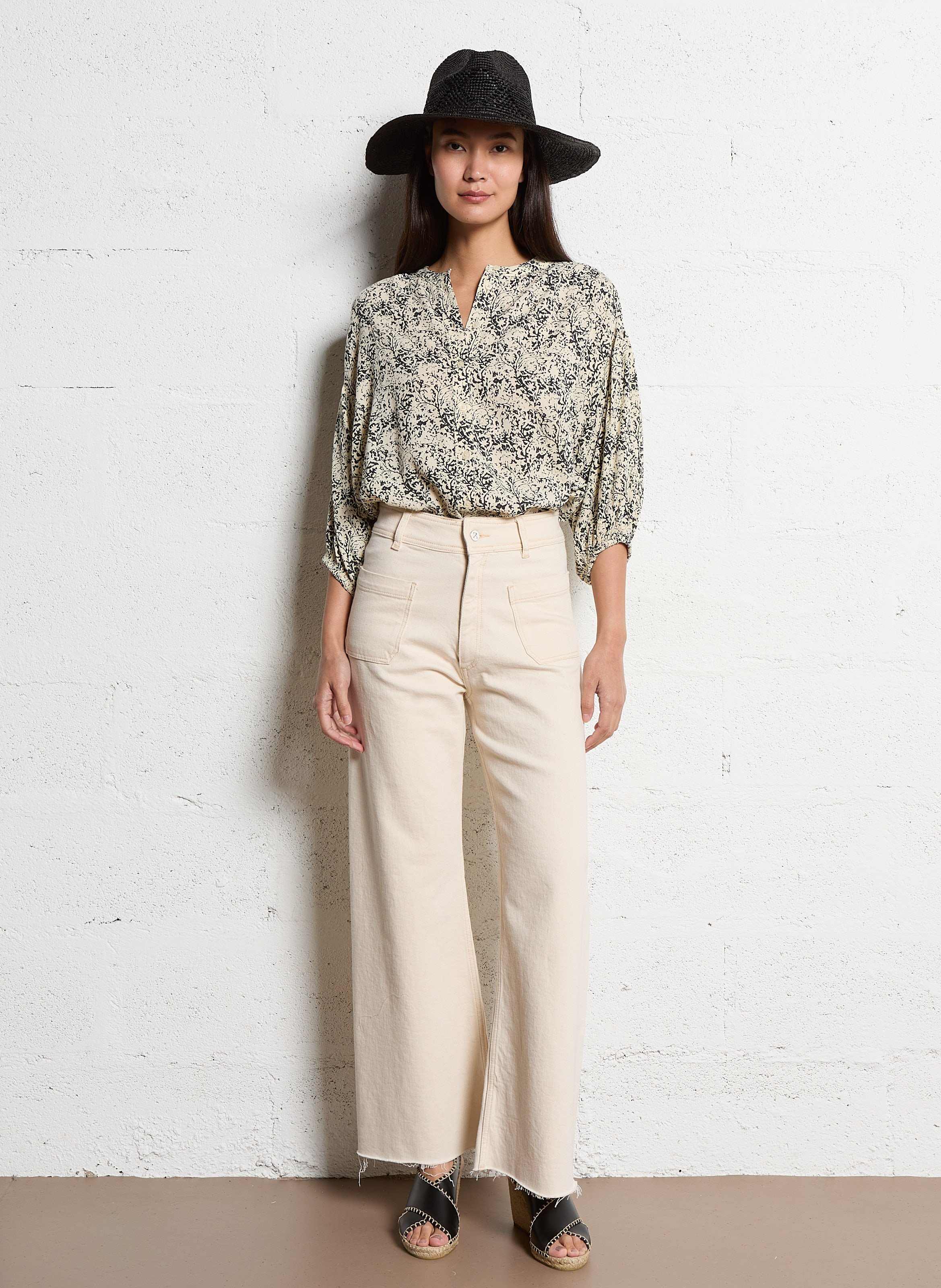 Sandales compensées en cuir - Look 1