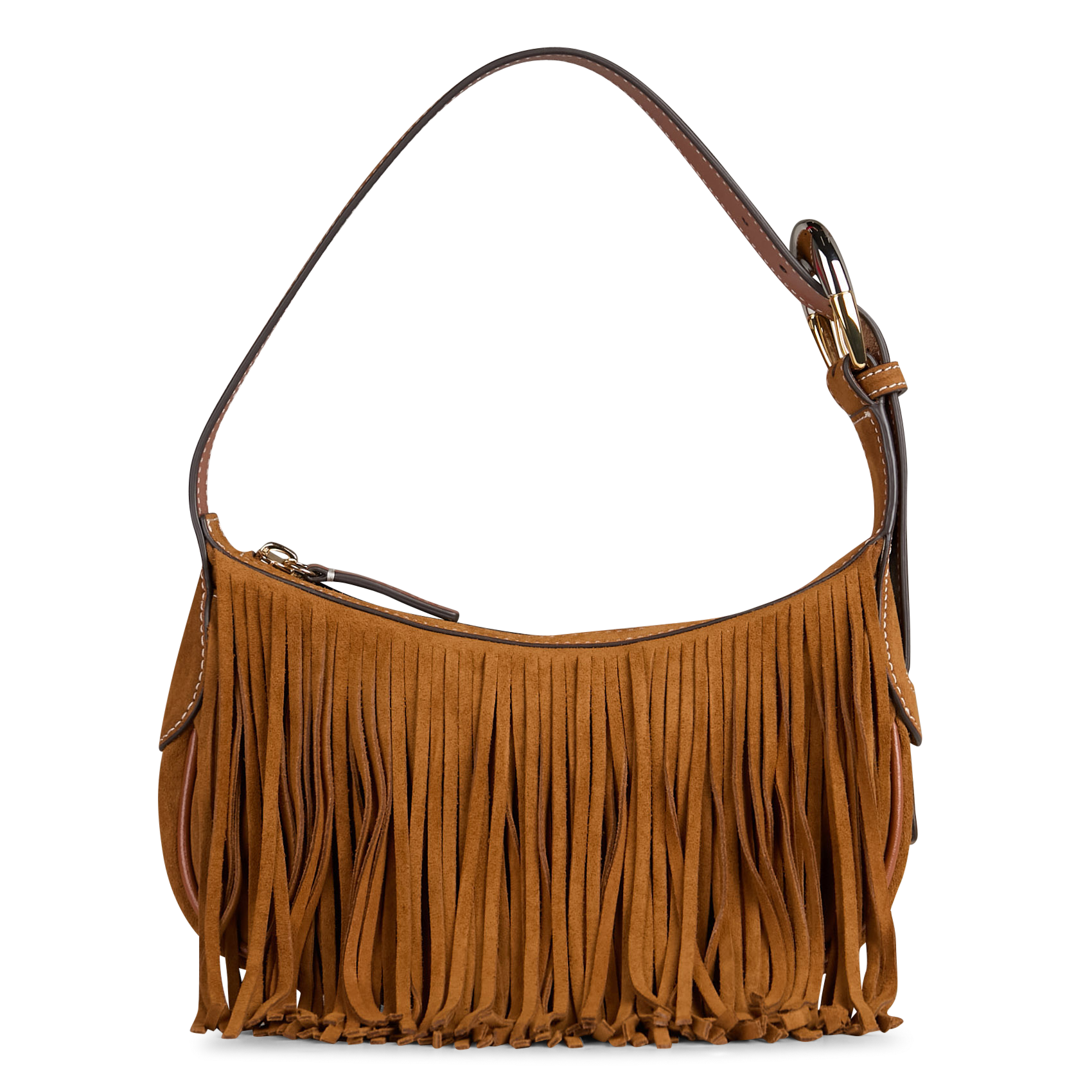 Leather clutch bag STAUD Brown