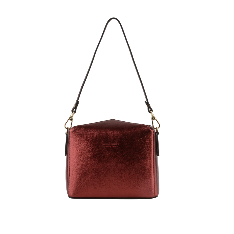 Sac porté travers - cuir de vachette POURCHET Rouge