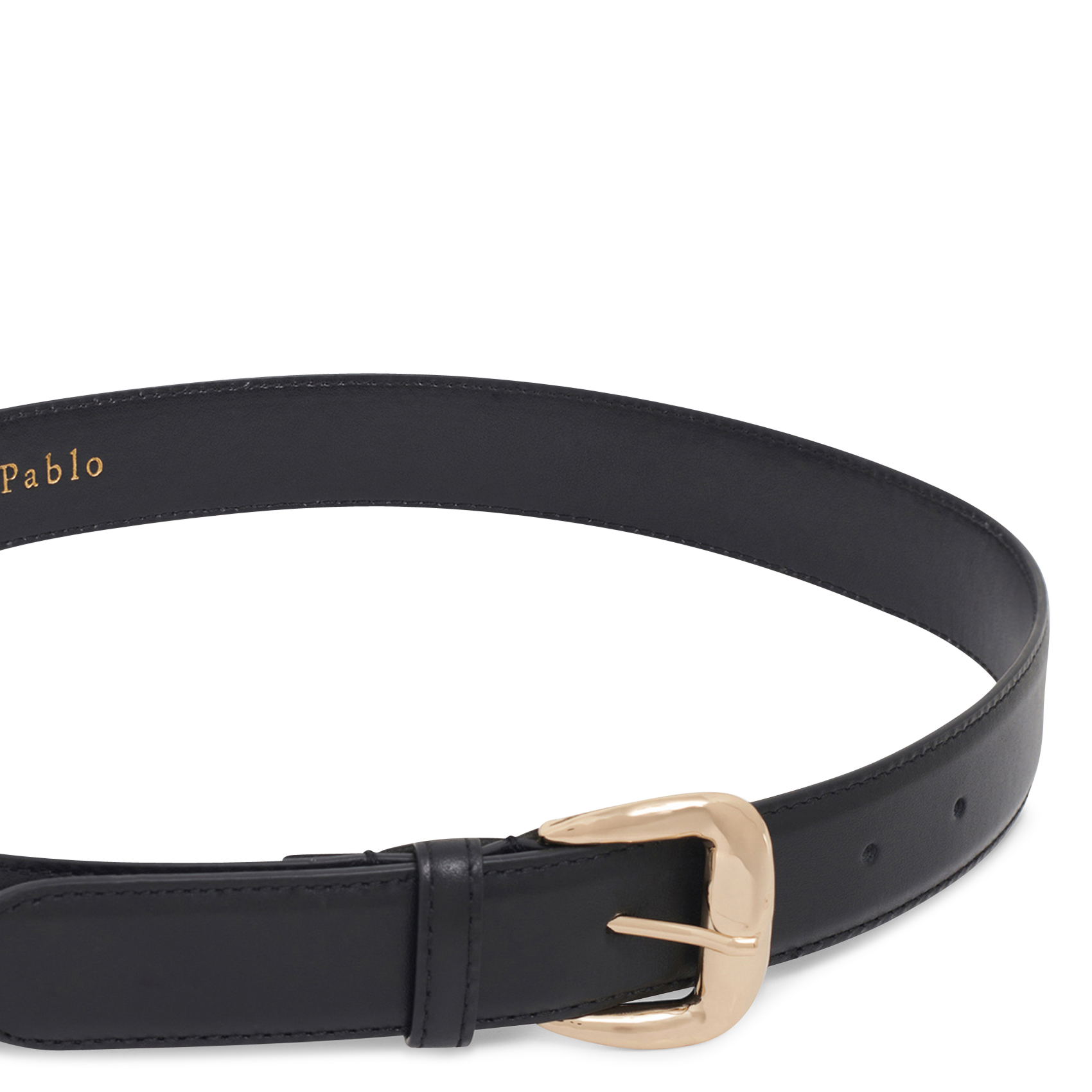 Ceinture réglable à boucle en cuir PABLO Noir