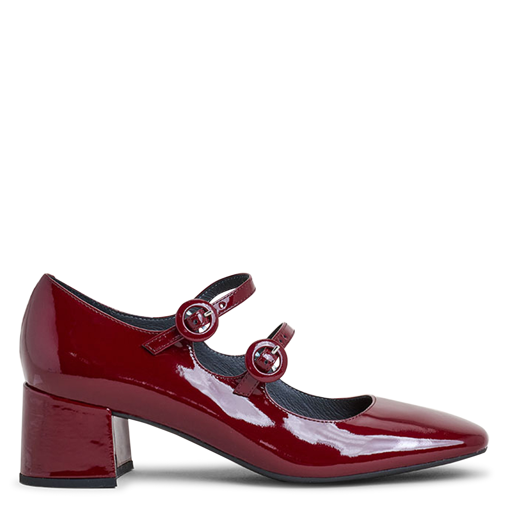 Glazed leather Mary Janes JONAK Red