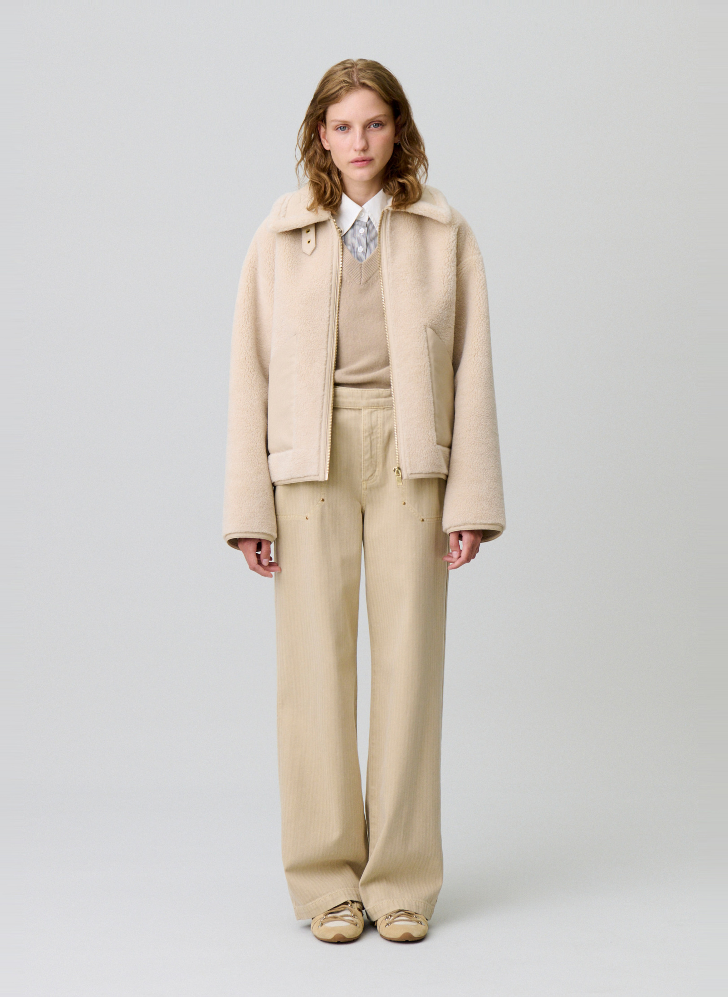 Veste oversize col montant CLAUDIE PIERLOT Beige