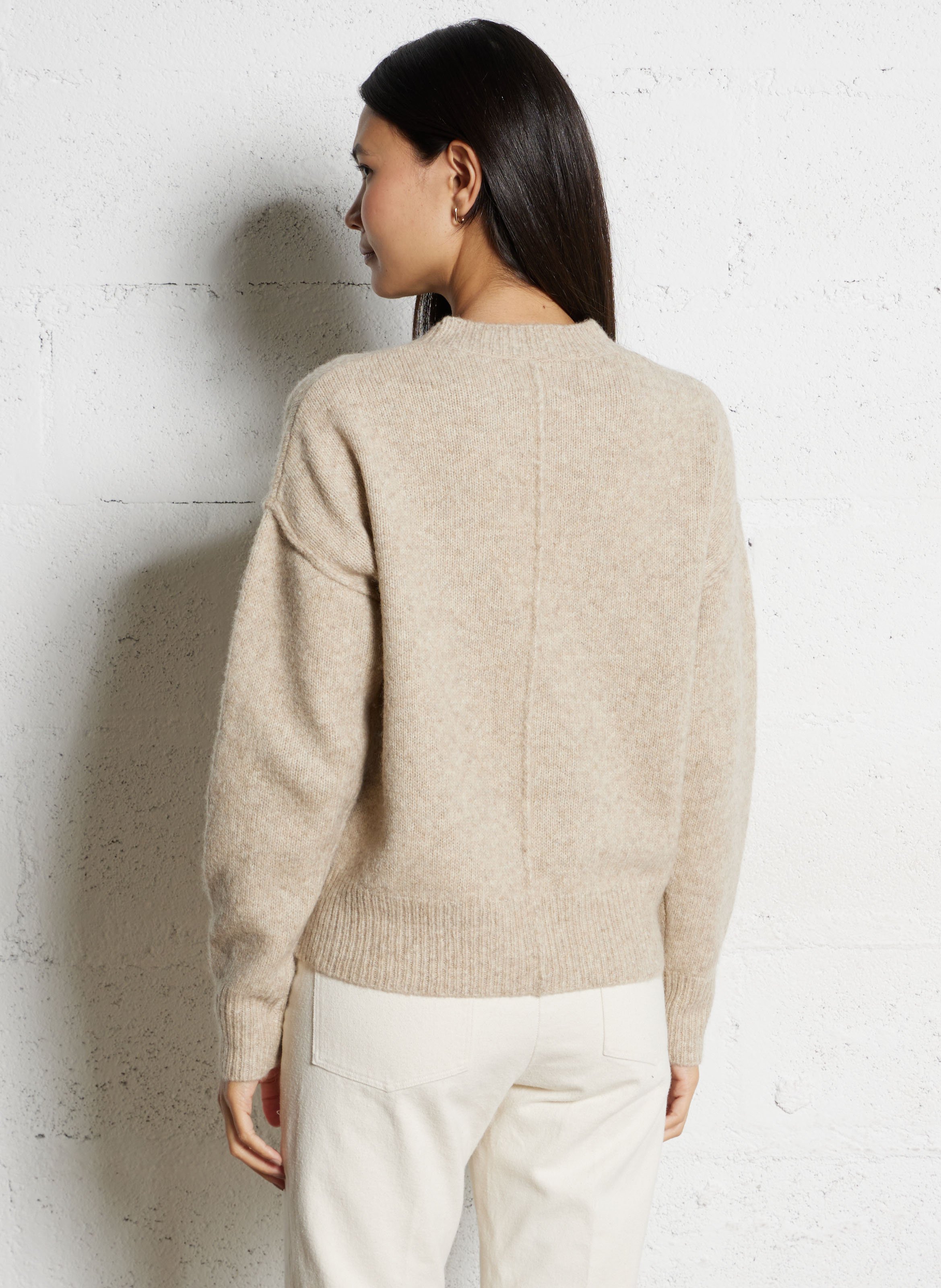 Pull ample col rond en laine mélangée HARTFORD Multicolore