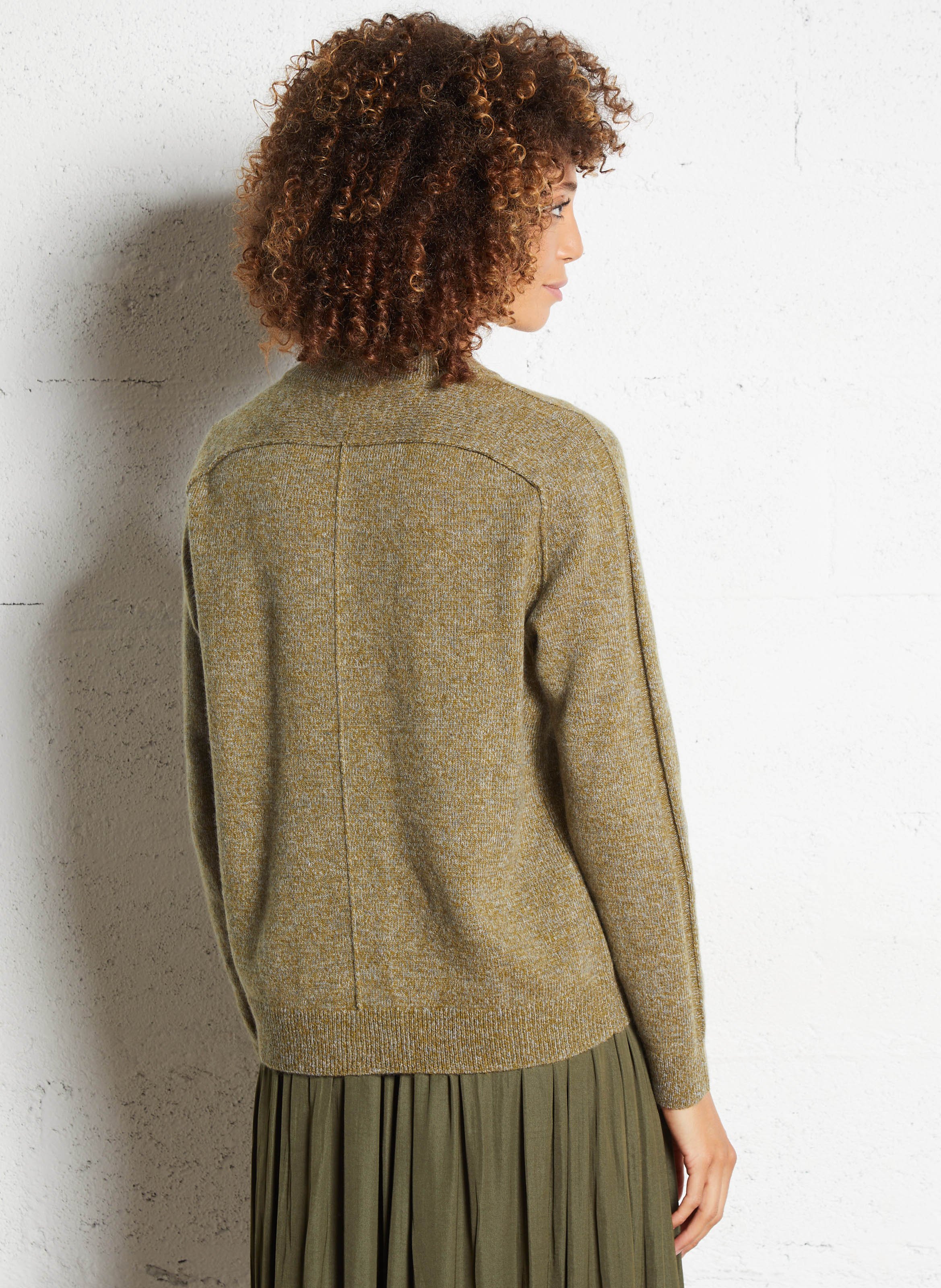 Pull col rond en laine MAISON 123 Vert