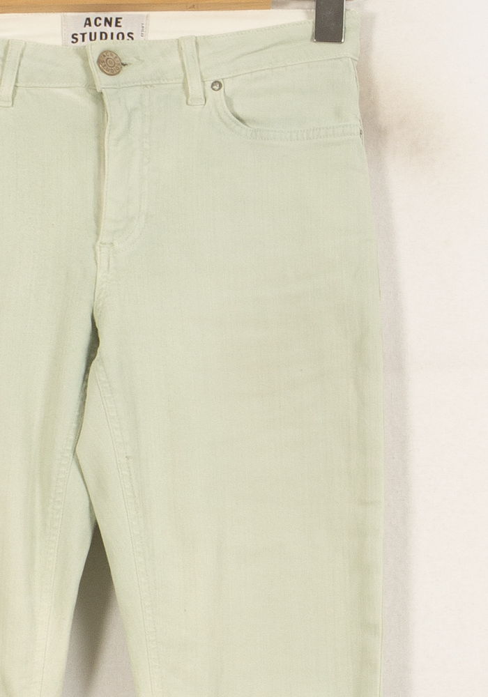 Cropped slim jeans with studs ACNE STUDIOS - Seconde Main White