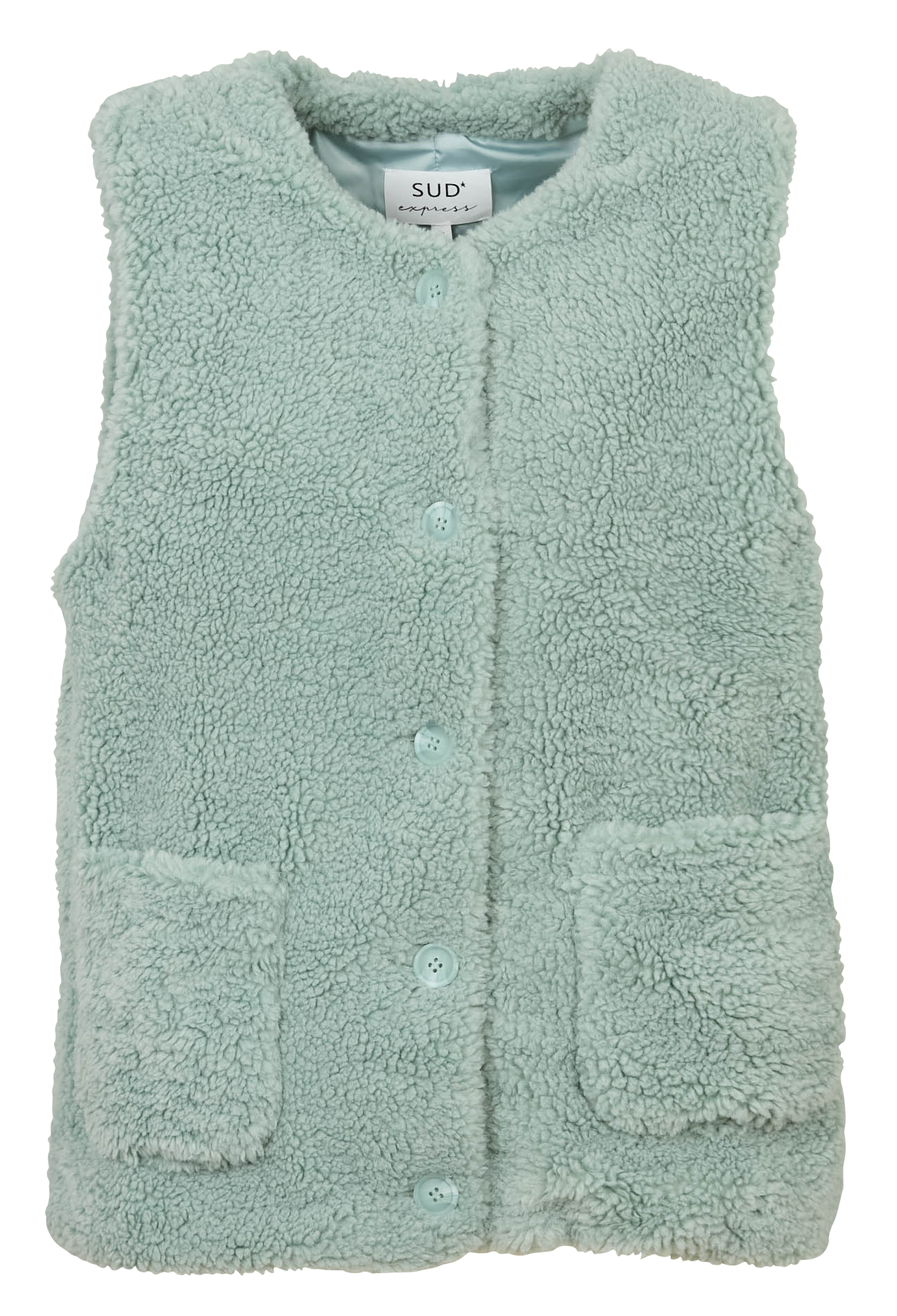 Jacke mit Rundhalsausschnitt und Pelzeffekt SUD EXPRESS Grun