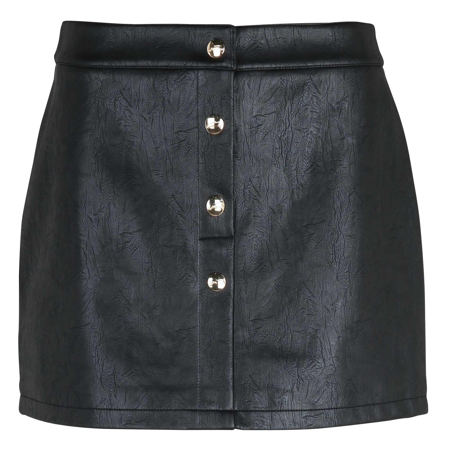 Jupe droite effet cuir BERENICE Noir