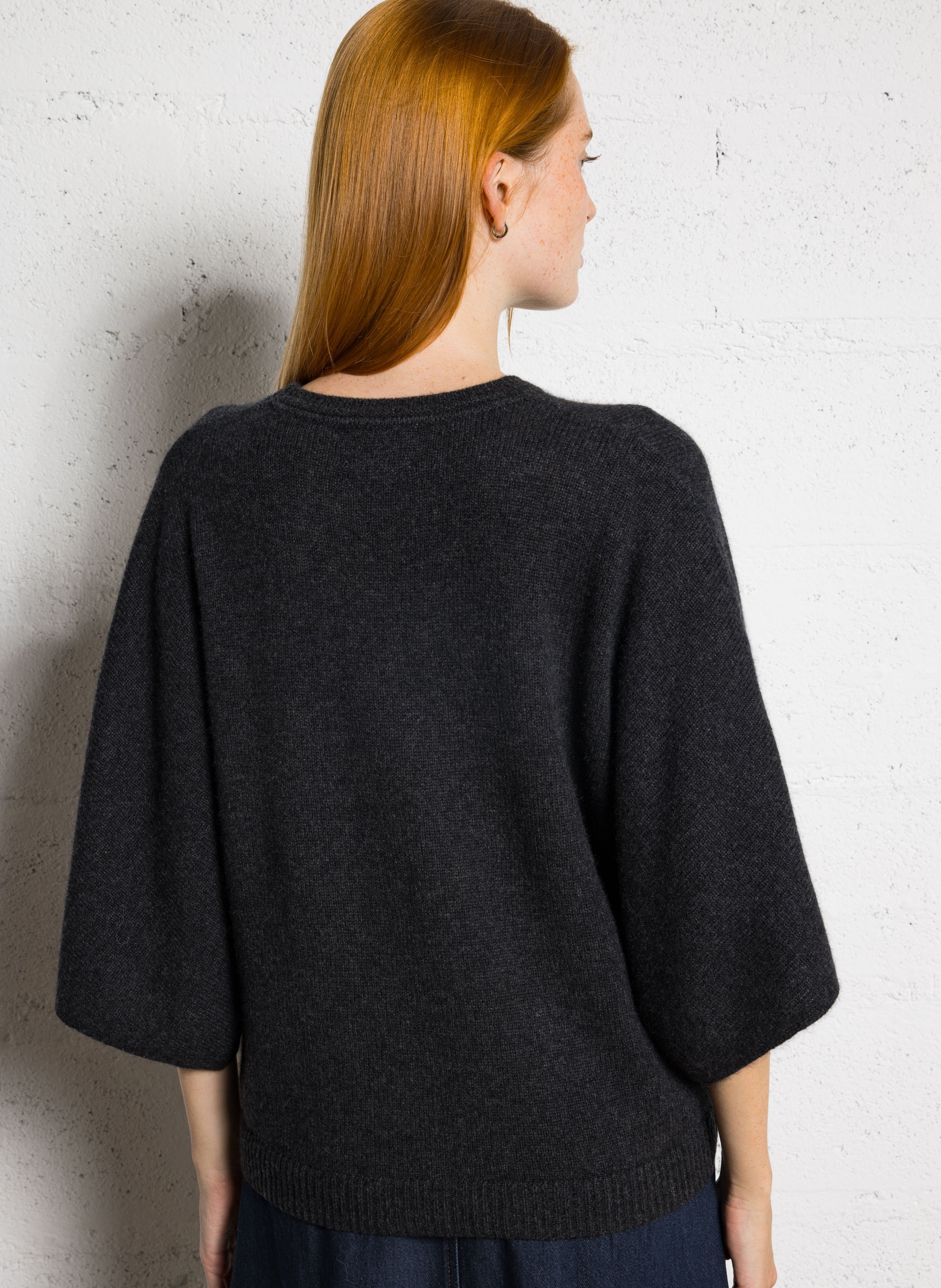 Pull manches larges en cachemire MAISON 123 Gris